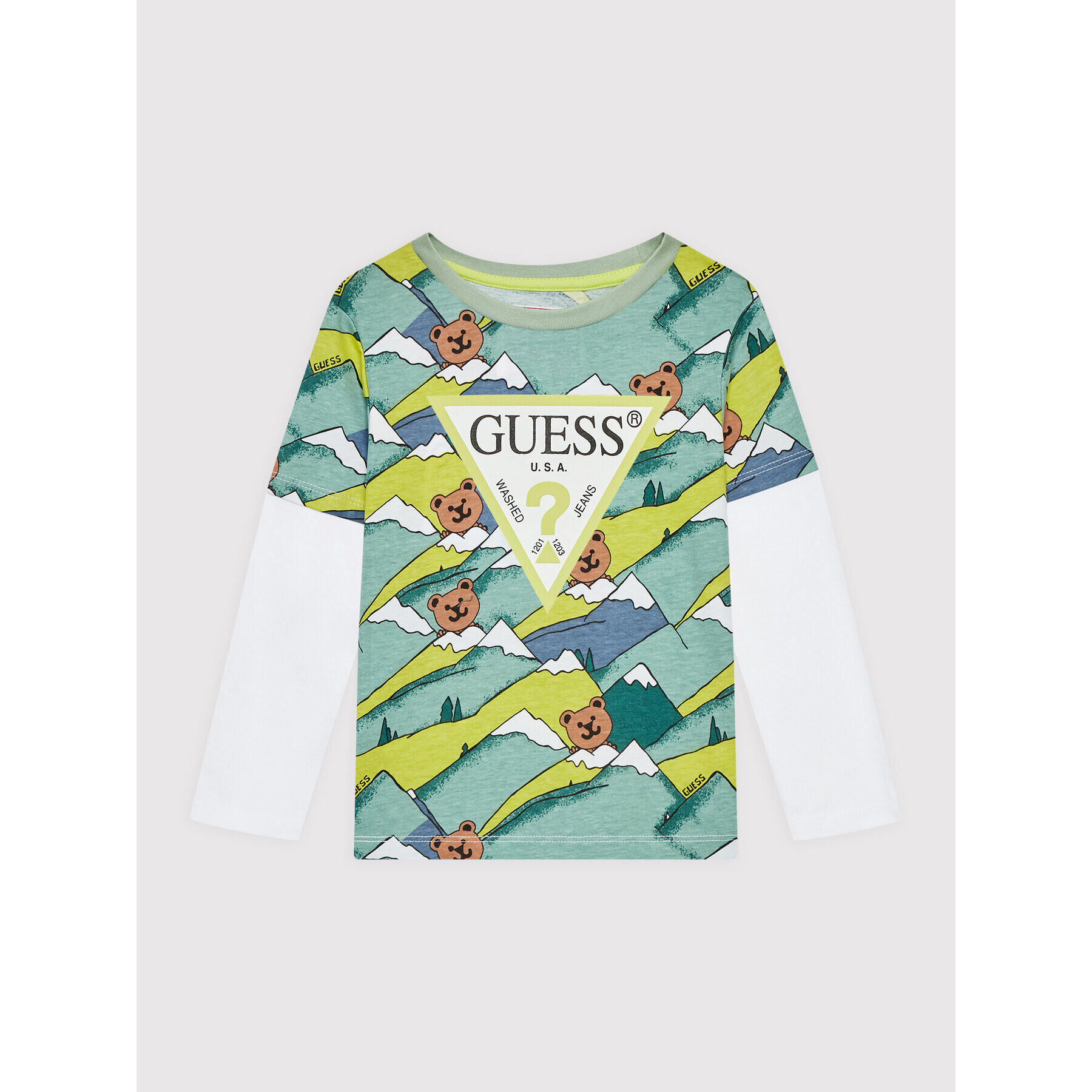 Guess Set bluză și pantalon N2YG01 K5M20 Bleumarin Regular Fit - Pled.ro