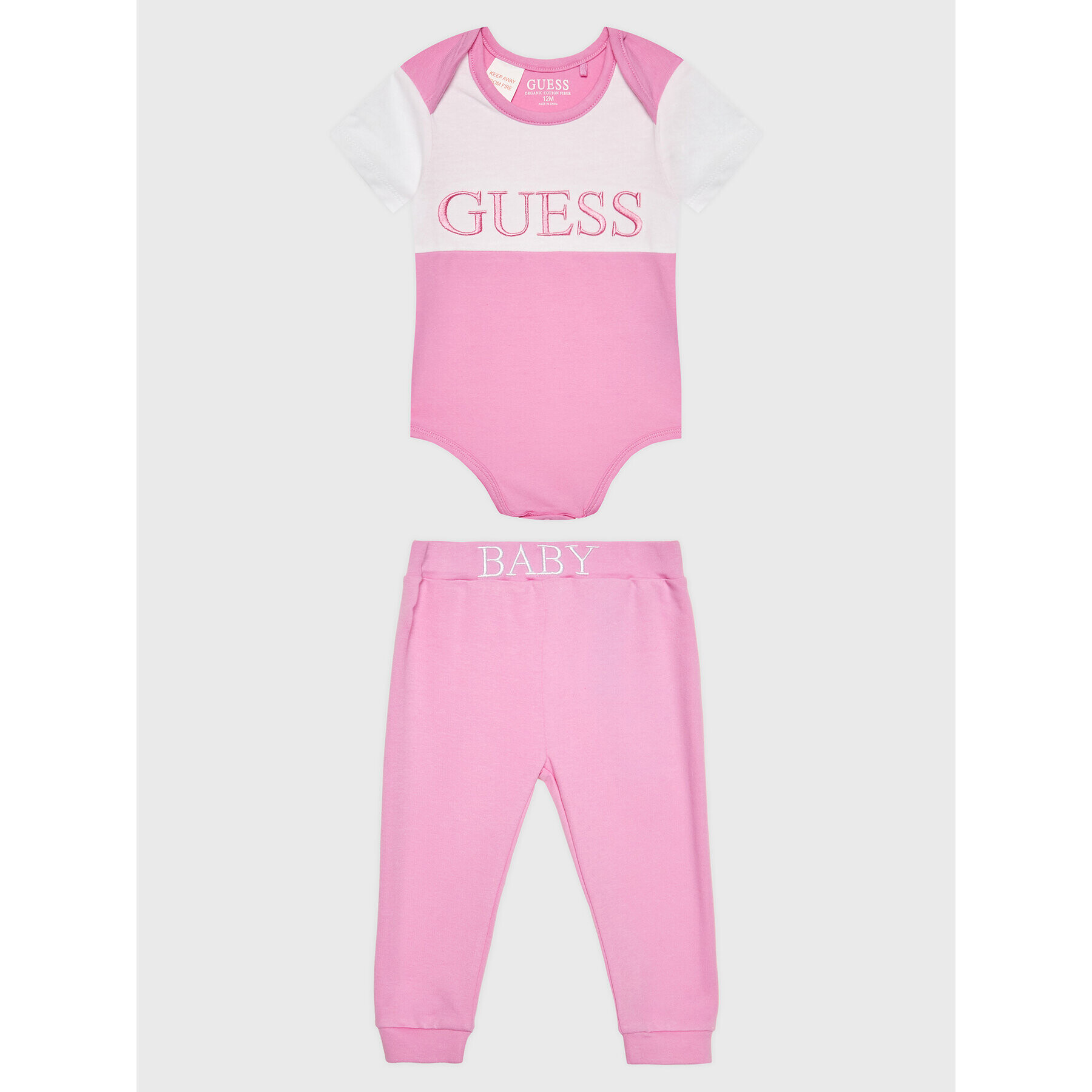 Guess Set body și pantalon H2RW03 J1311 Roz Regular Fit - Pled.ro