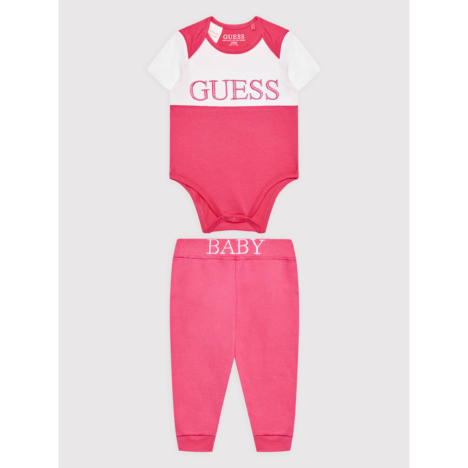 Guess Set body și pantalon H2RW03 J1311 Roz Regular Fit - Pled.ro