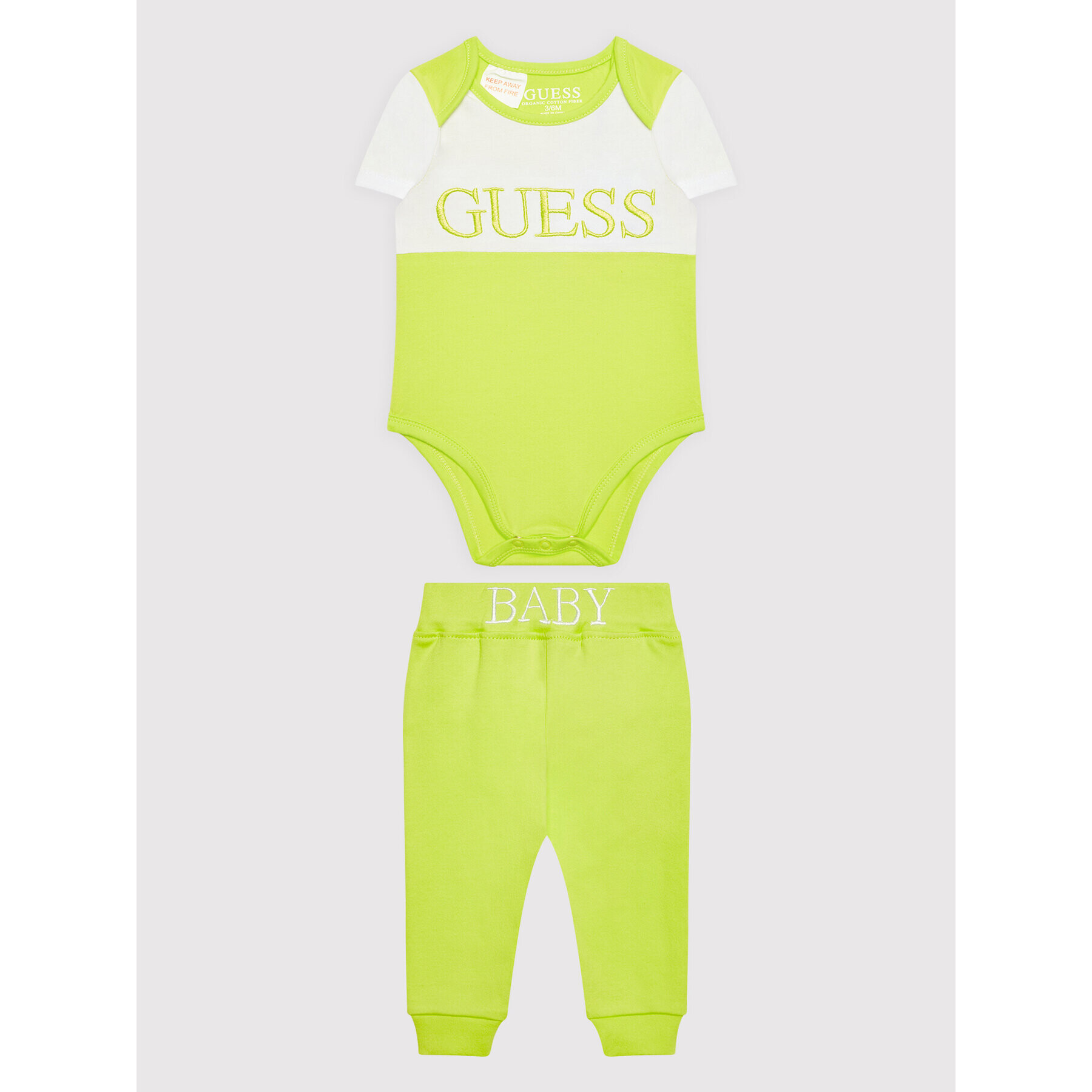 Guess Set body și pantalon H2RW03 J1311 Verde Regular Fit - Pled.ro