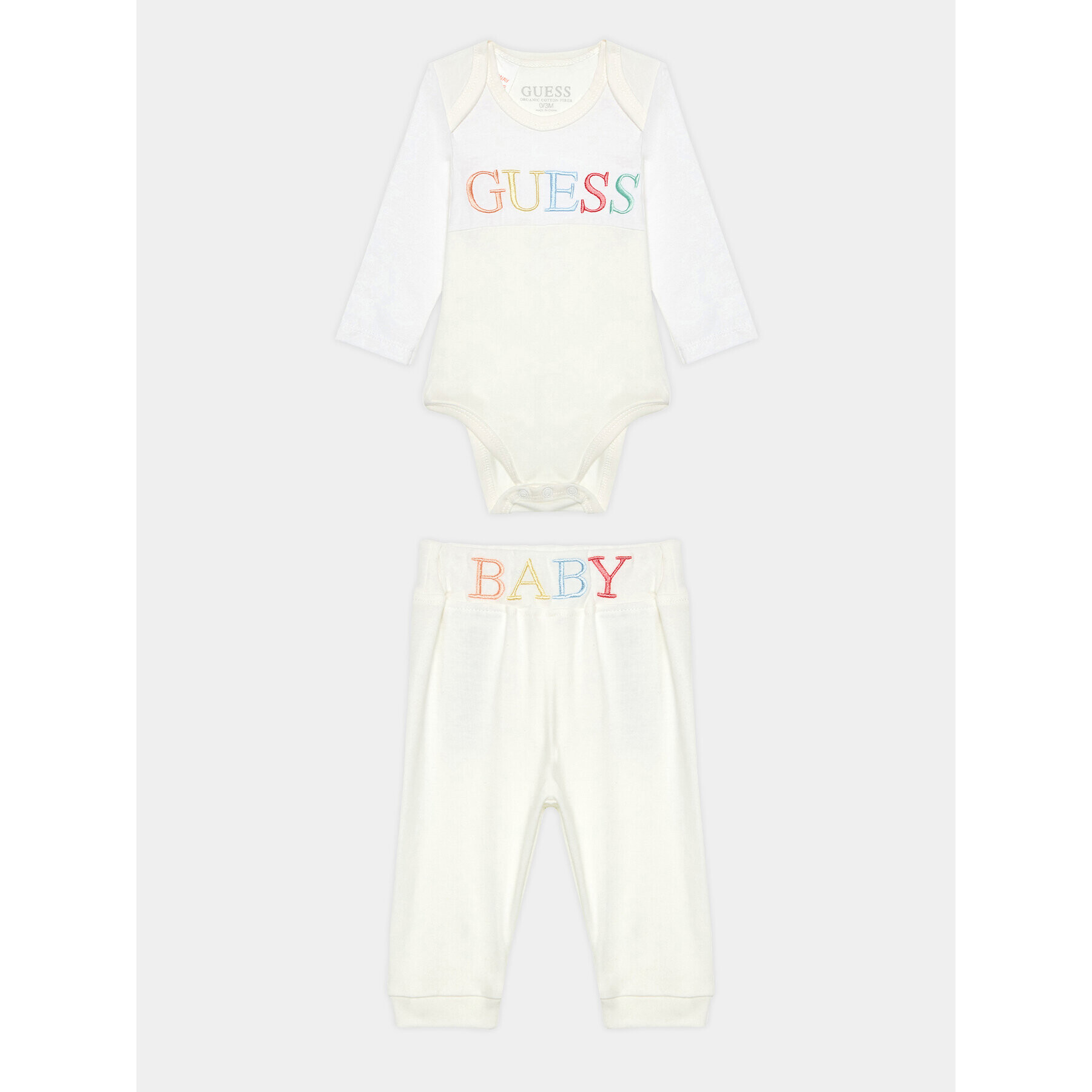 Guess Set body și pantalon H2YW06 J1313 Alb Regular Fit - Pled.ro