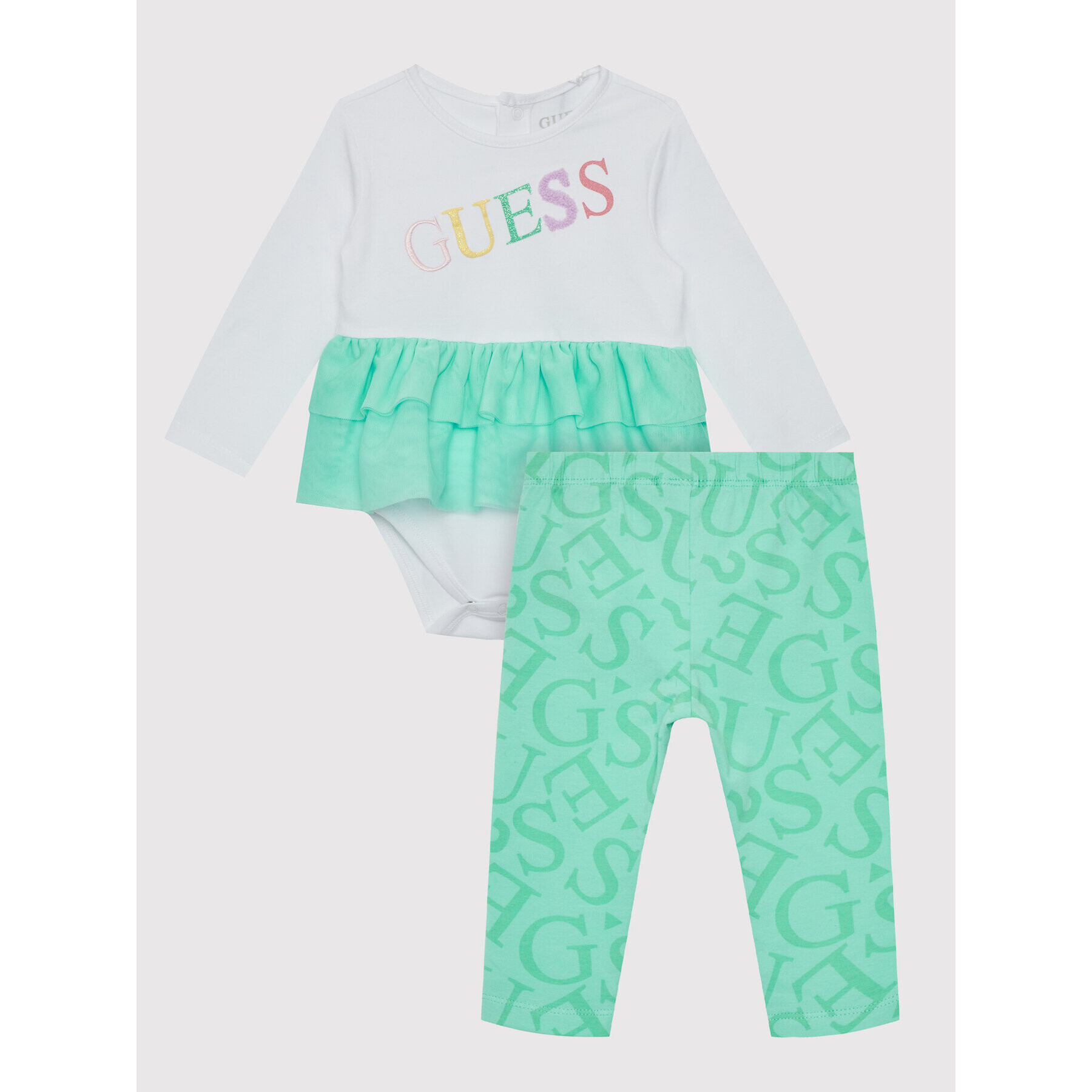 Guess Set body și pantalon S2YG02 J1311 Alb Regular Fit - Pled.ro