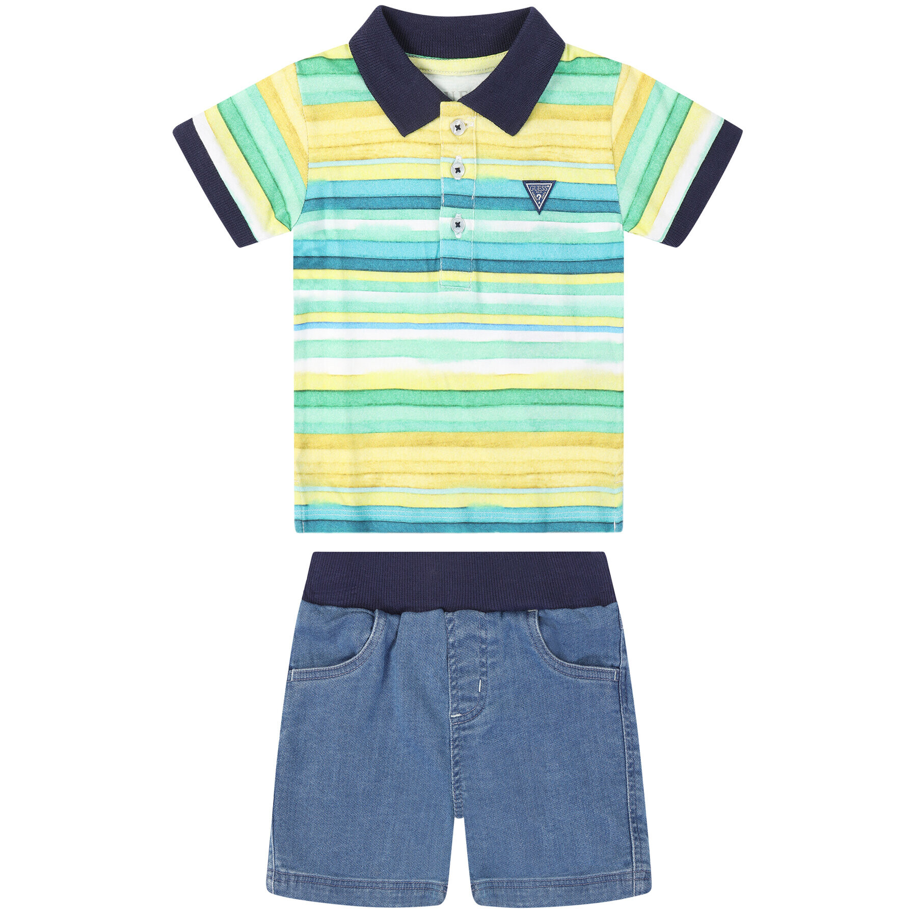 Guess Set polo și pantaloni scurți I02G12 K5M20 Colorat Regular Fit - Pled.ro