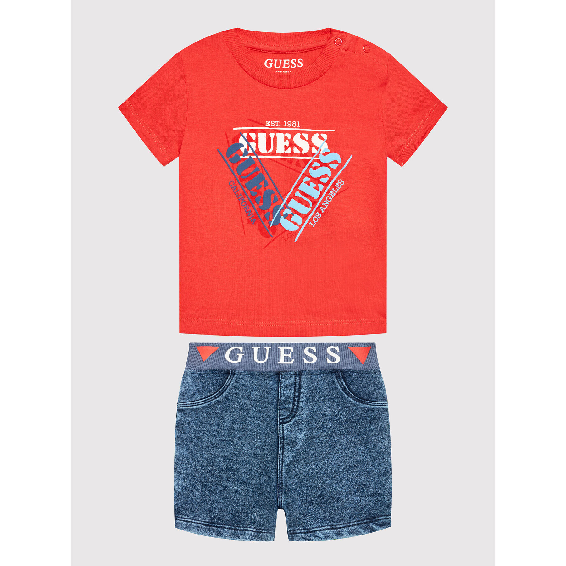 Guess Set tricou și pantaloni scurți I2GG01 K8HM3 Roșu Regular Fit - Pled.ro