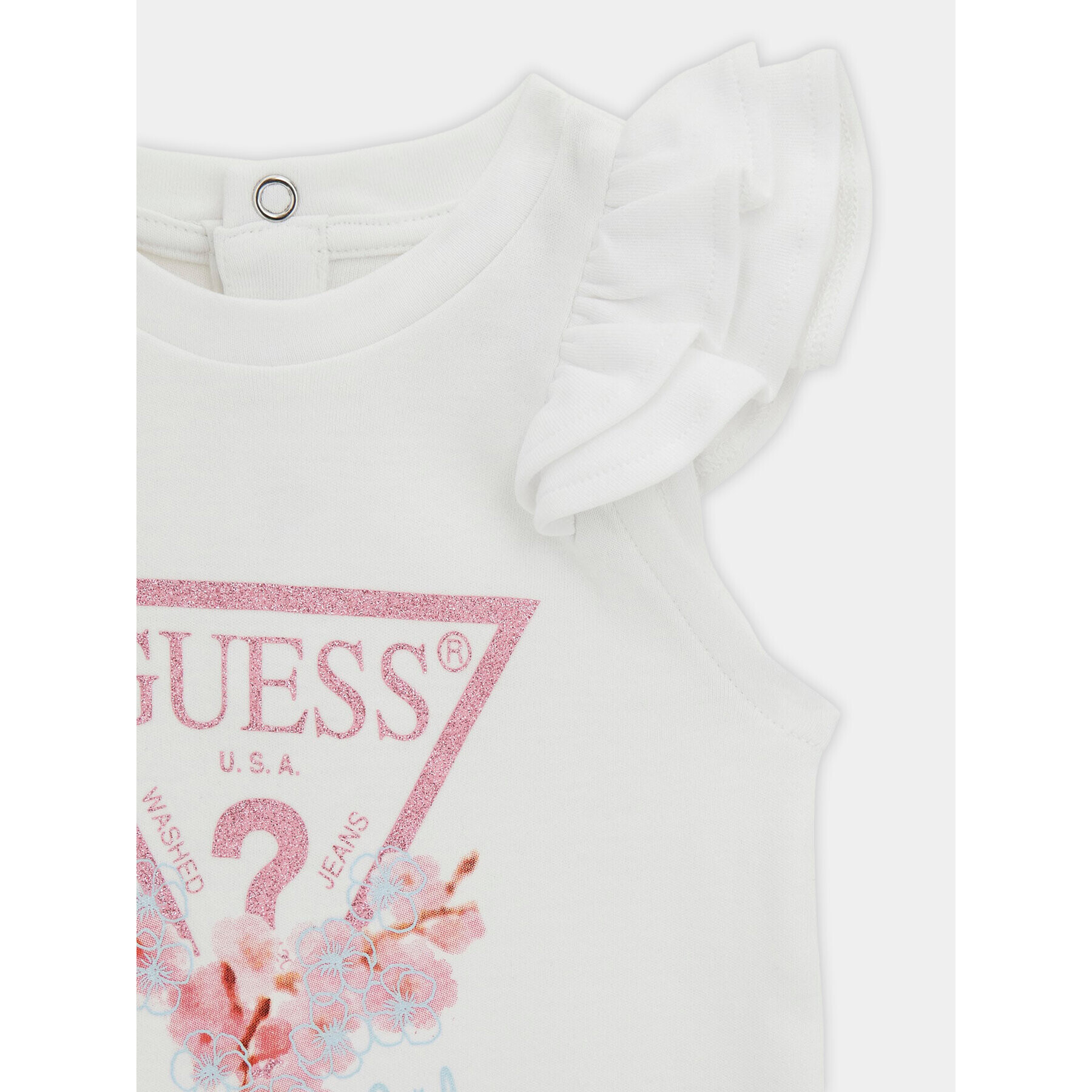 Guess Set tricou și leggings A4RG20 KA6W4 Alb Regular Fit - Pled.ro