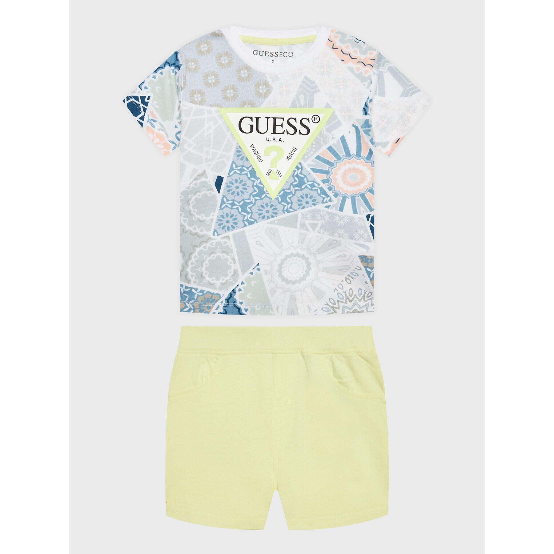 Guess Set tricou și pantaloni N3GG00 K8HM3 Colorat Regular Fit - Pled.ro