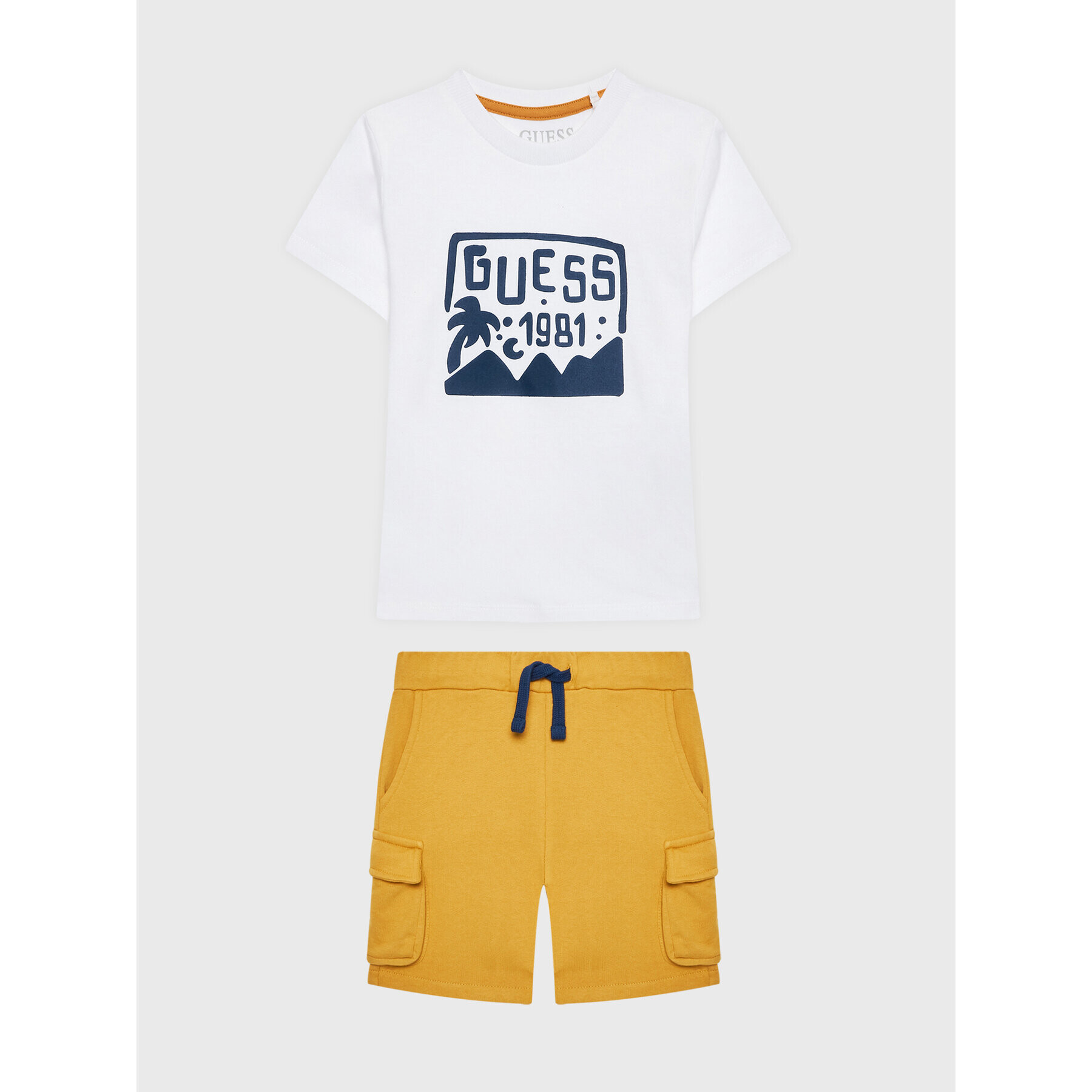 Guess Set tricou și pantaloni N3GG02 K8HM3 Alb Regular Fit - Pled.ro