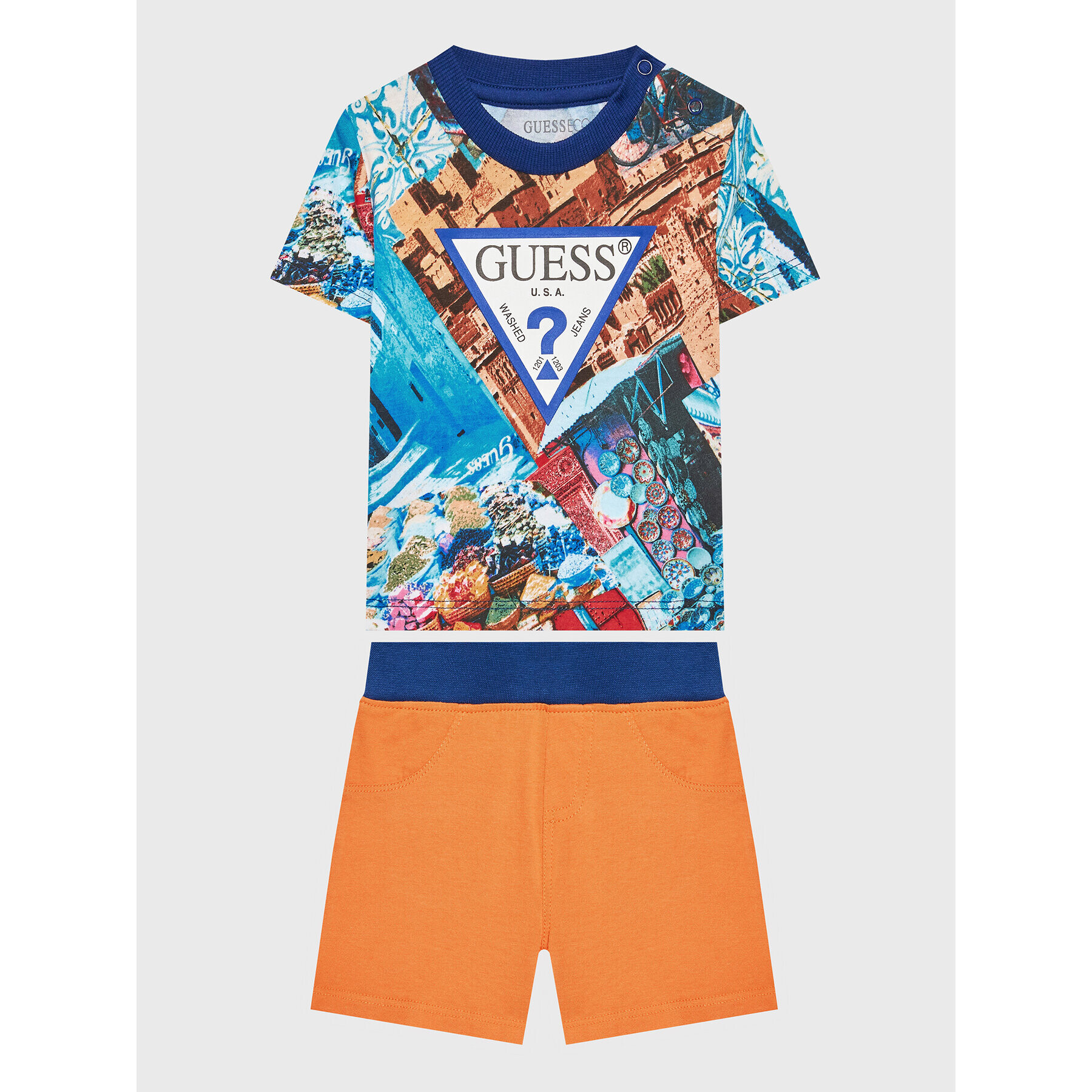 Guess Set tricou și pantaloni scurți sport I3GG00 K8HM3 Colorat Regular Fit - Pled.ro