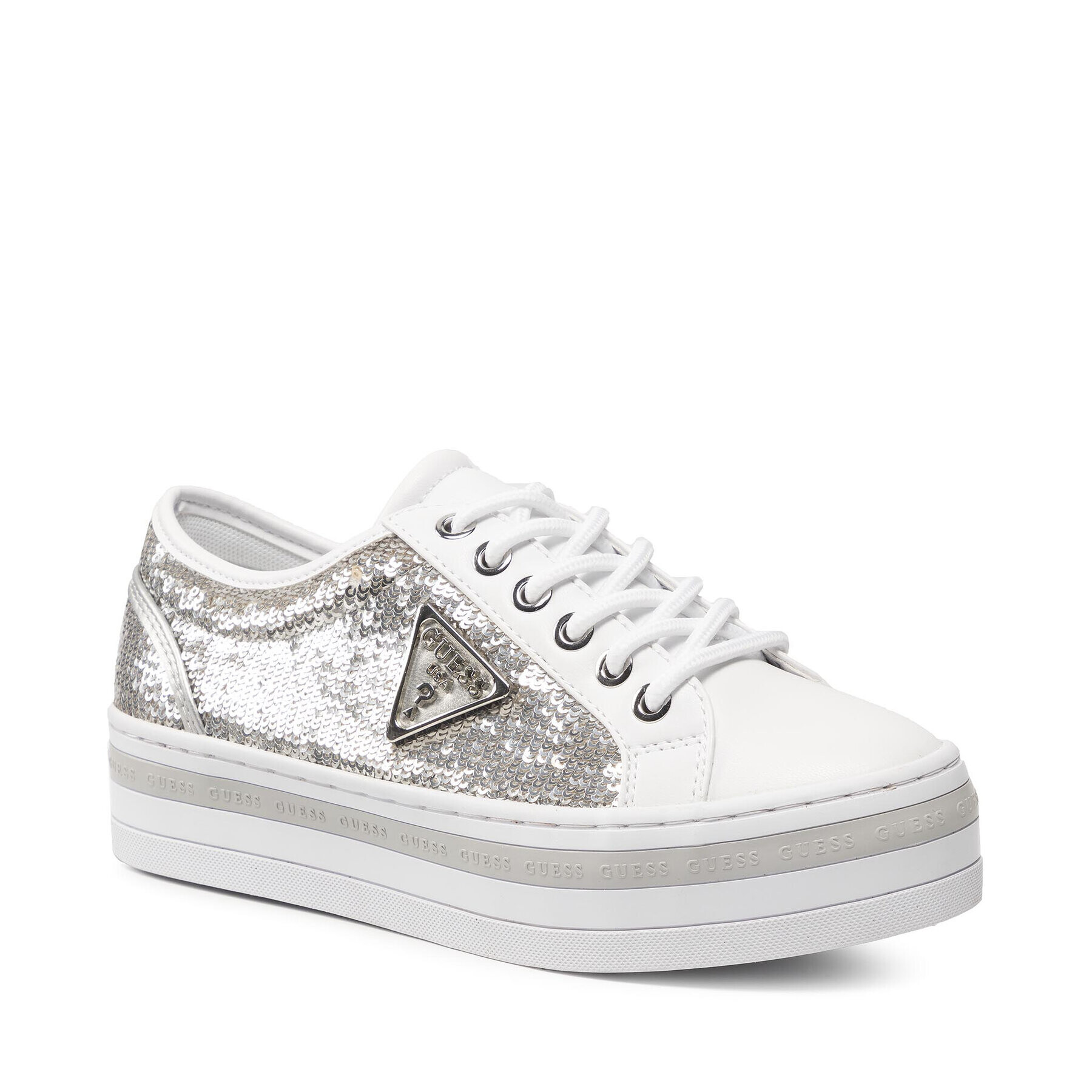 Guess Sneakers Bhania FL7BHA SAT12 Argintiu - Pled.ro