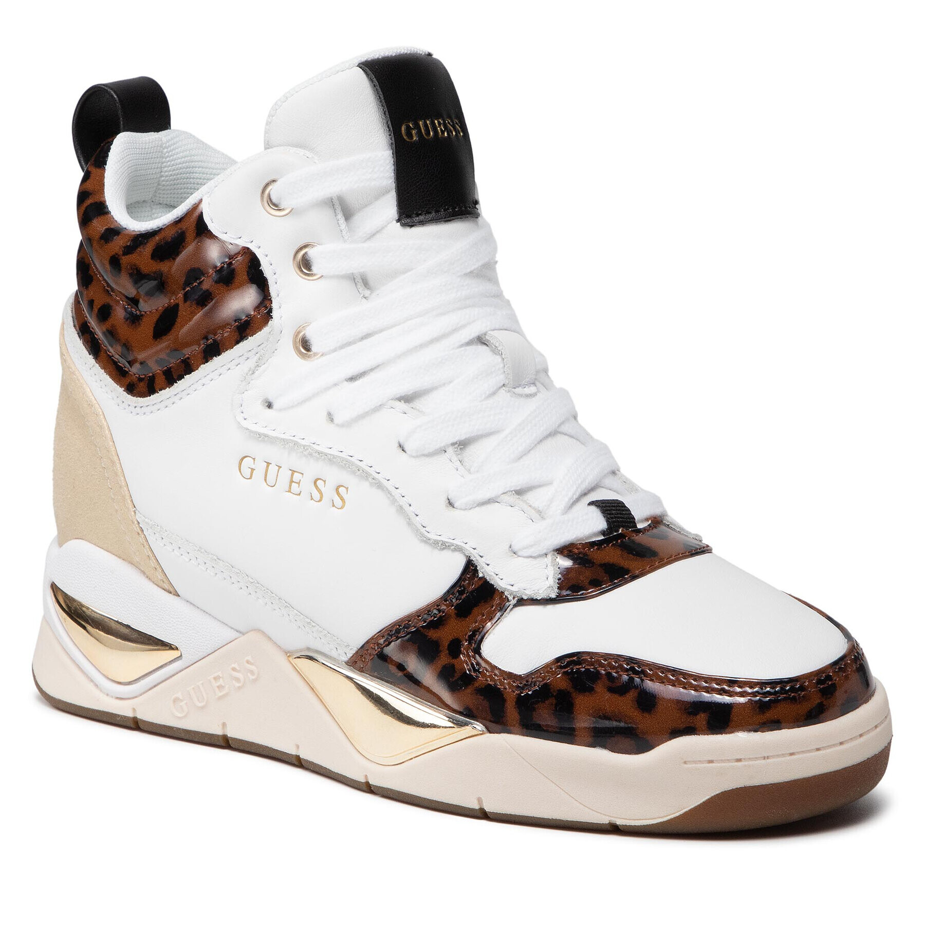 Guess Sneakers FL7DEN PEL12 Alb - Pled.ro