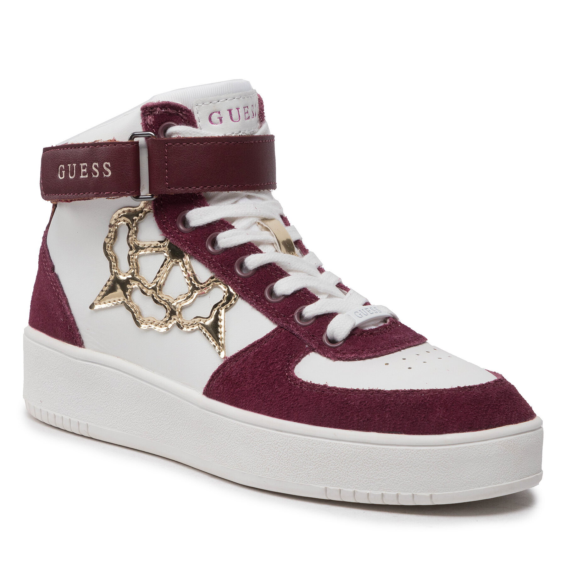 Guess Sneakers Vyves FL7VYV LEA12 Alb - Pled.ro