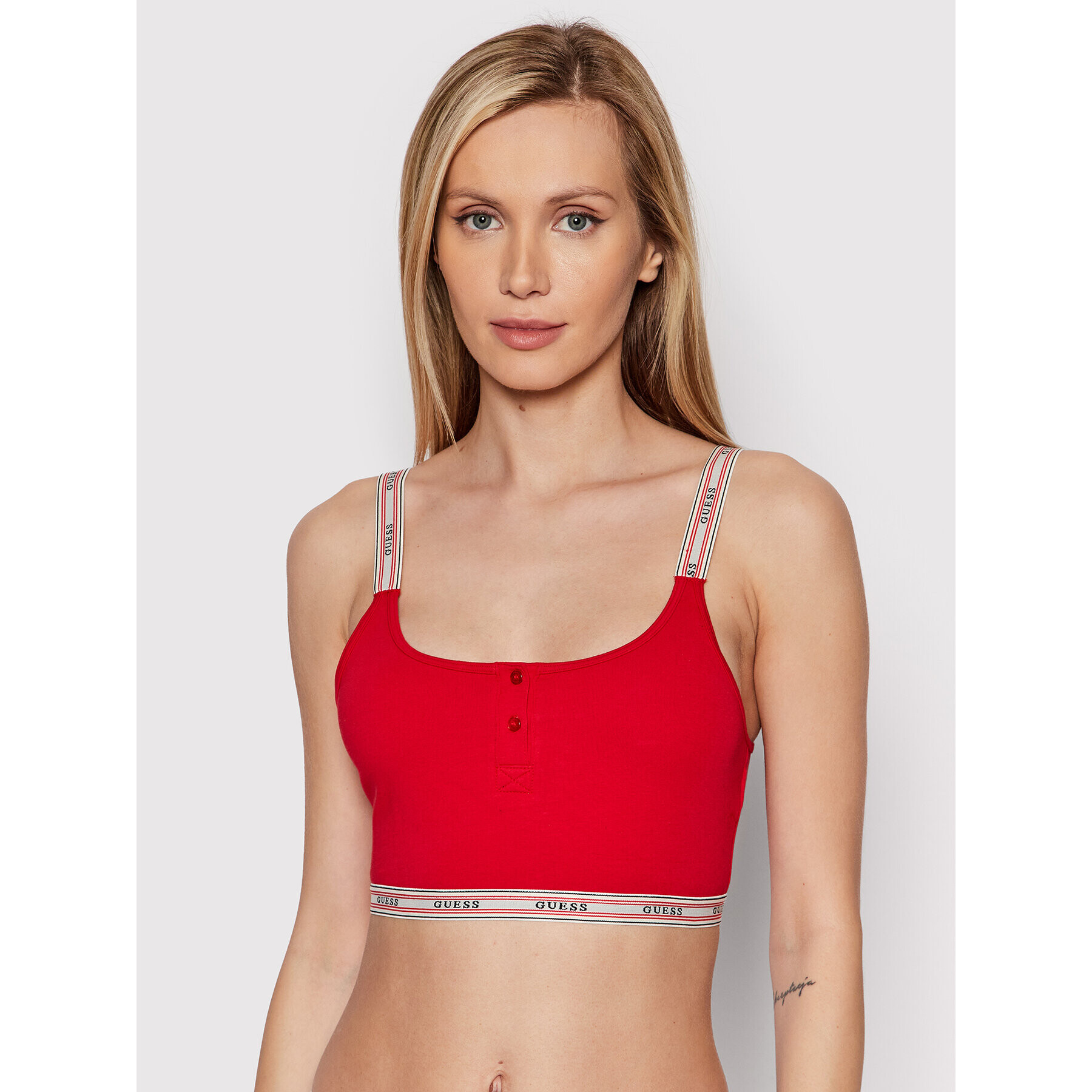 Guess Sutien top Abbie O1BC10 JR06P Roșu - Pled.ro