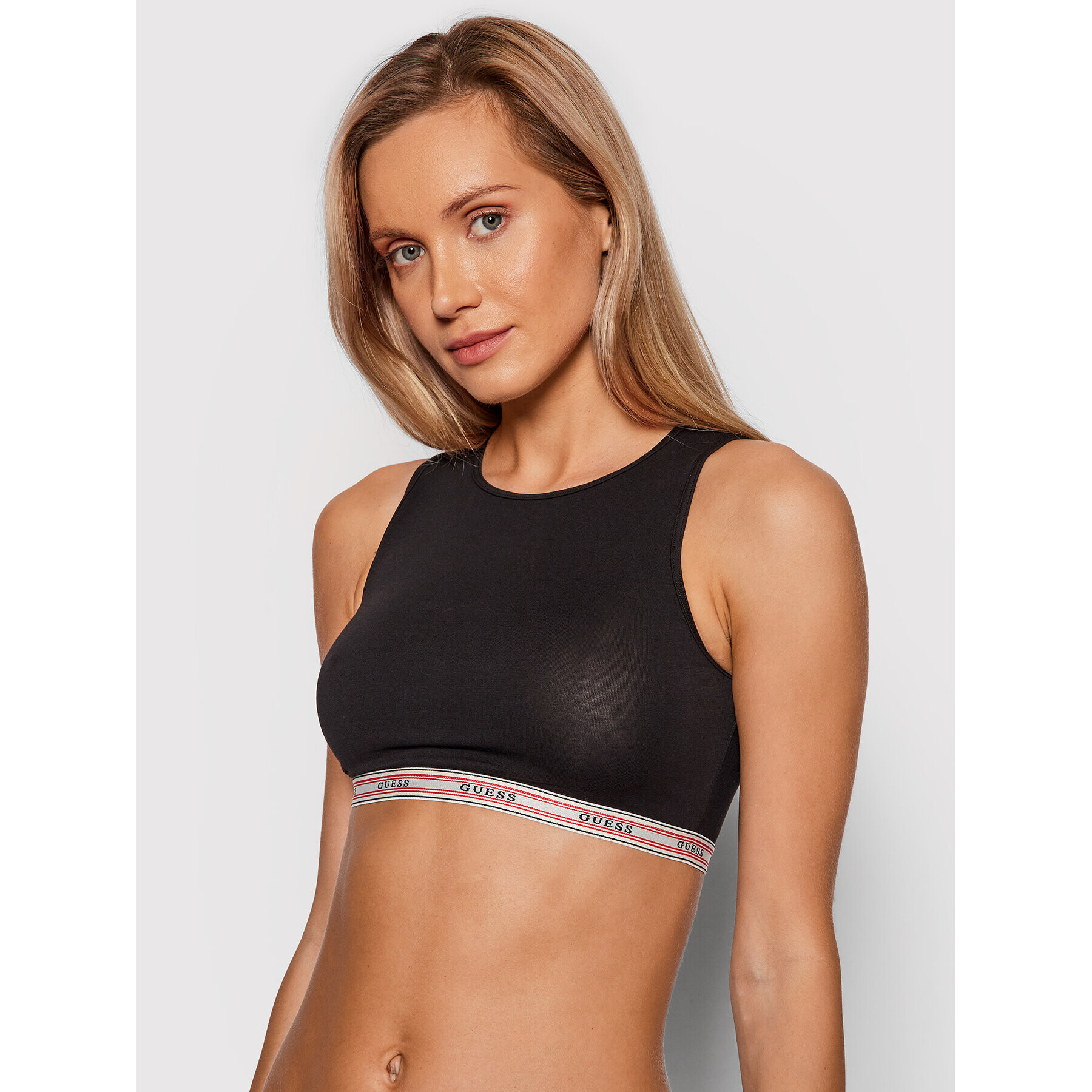 Guess Sutien top Abbie O1BC11 JR06P Negru - Pled.ro