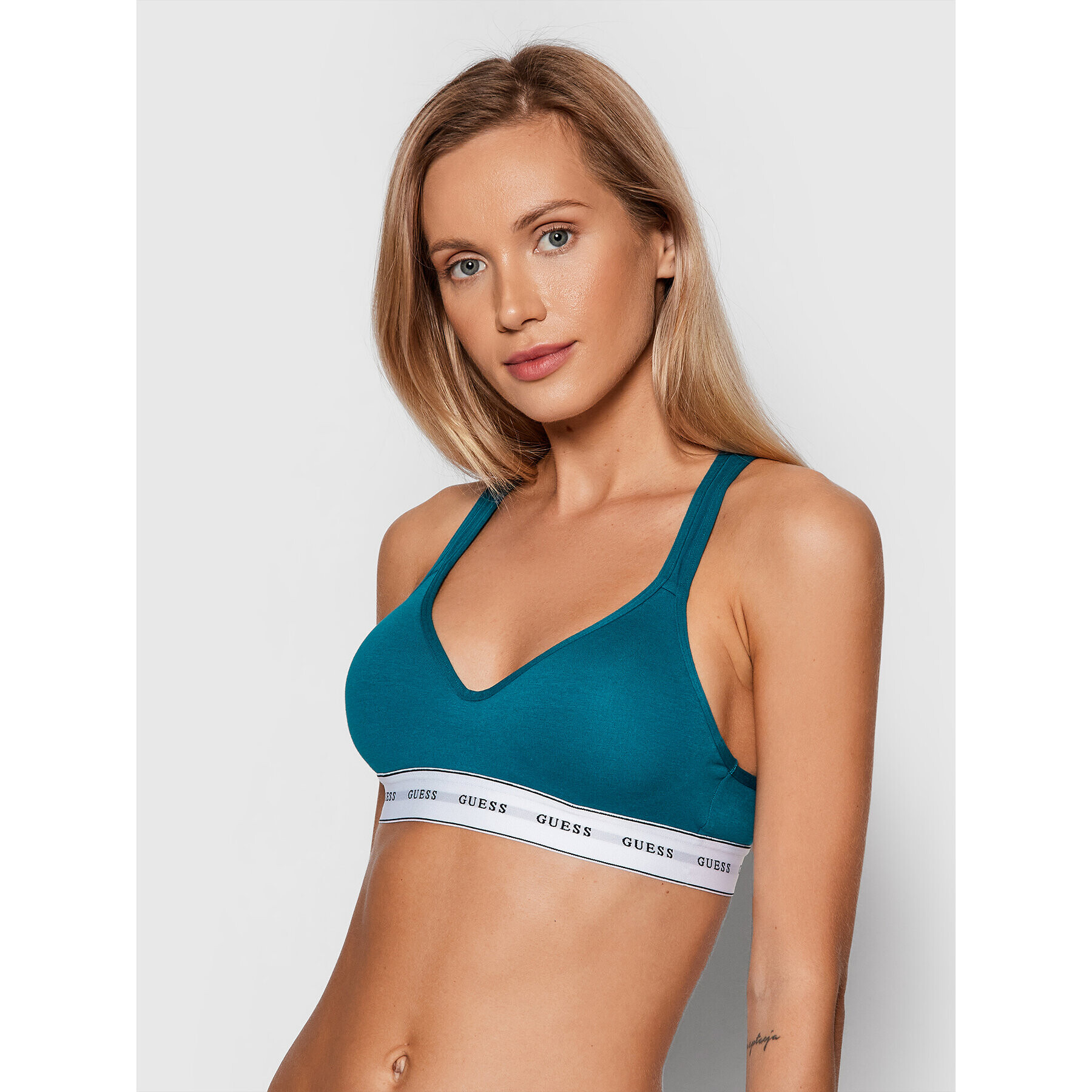 Guess Sutien top Carrie O1GC15 JR04P Albastru - Pled.ro