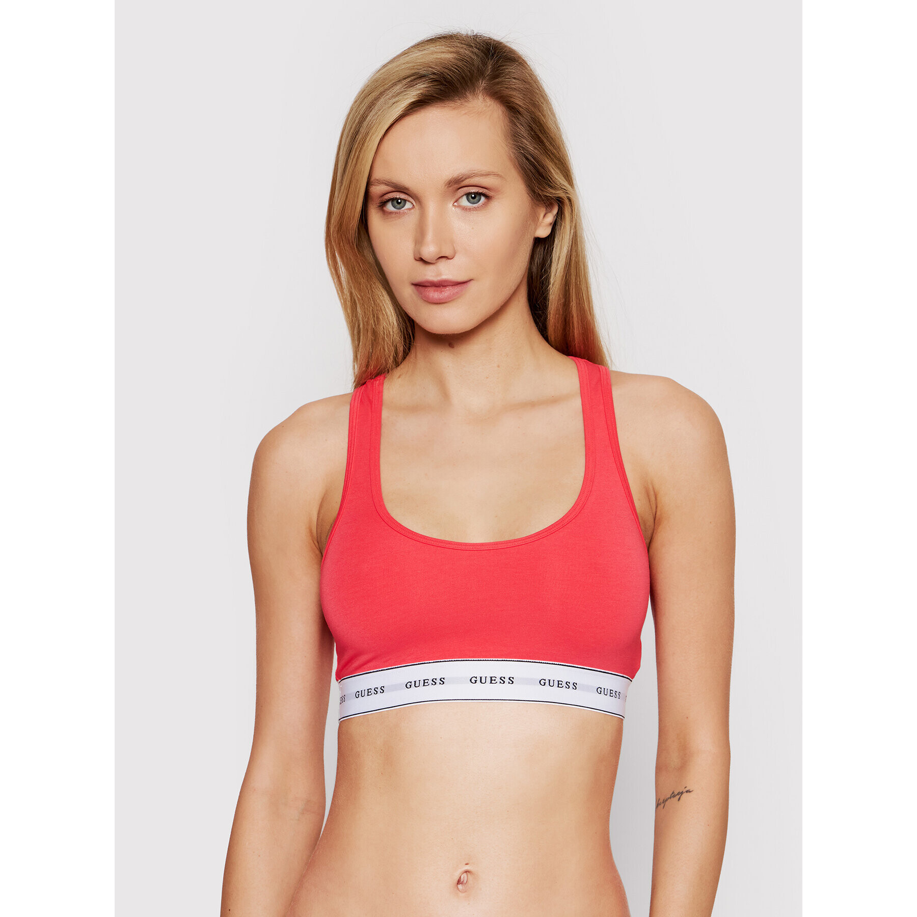 Guess Sutien top Logo O97C01 JR07A Roșu - Pled.ro