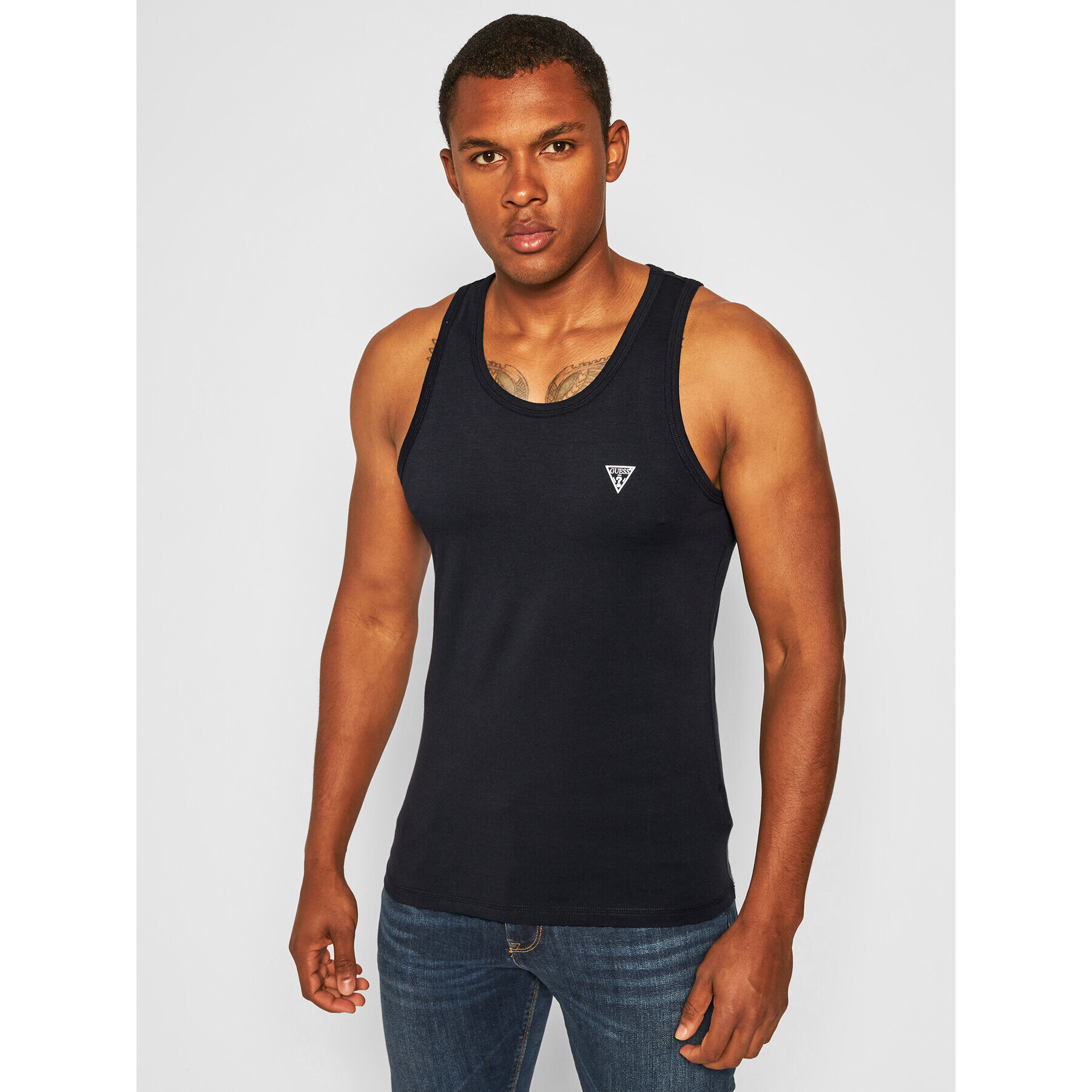 Guess Tank top U97M02 JR003 Negru Regular Fit - Pled.ro