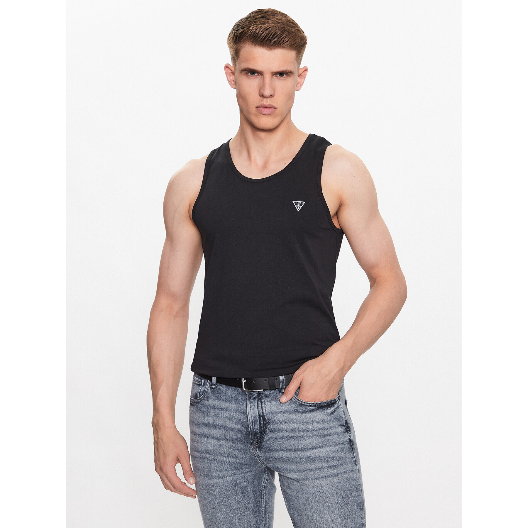 Guess Tank top U97M02 K6YW1 Negru Regular Fit - Pled.ro