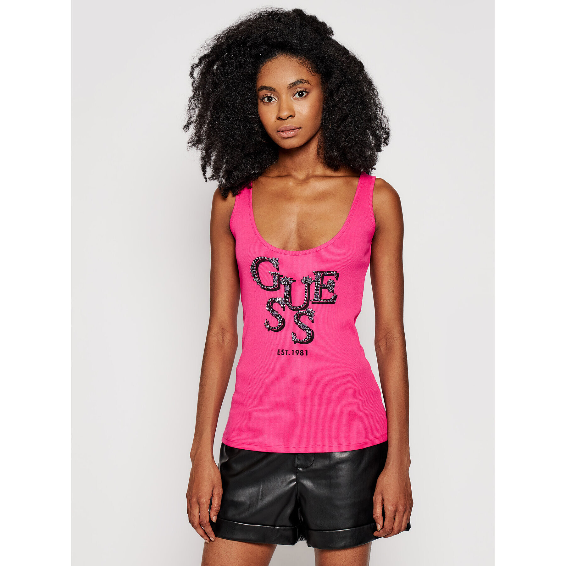 Guess Top Arlene W1GP0J K1811 Roz Slim Fit - Pled.ro