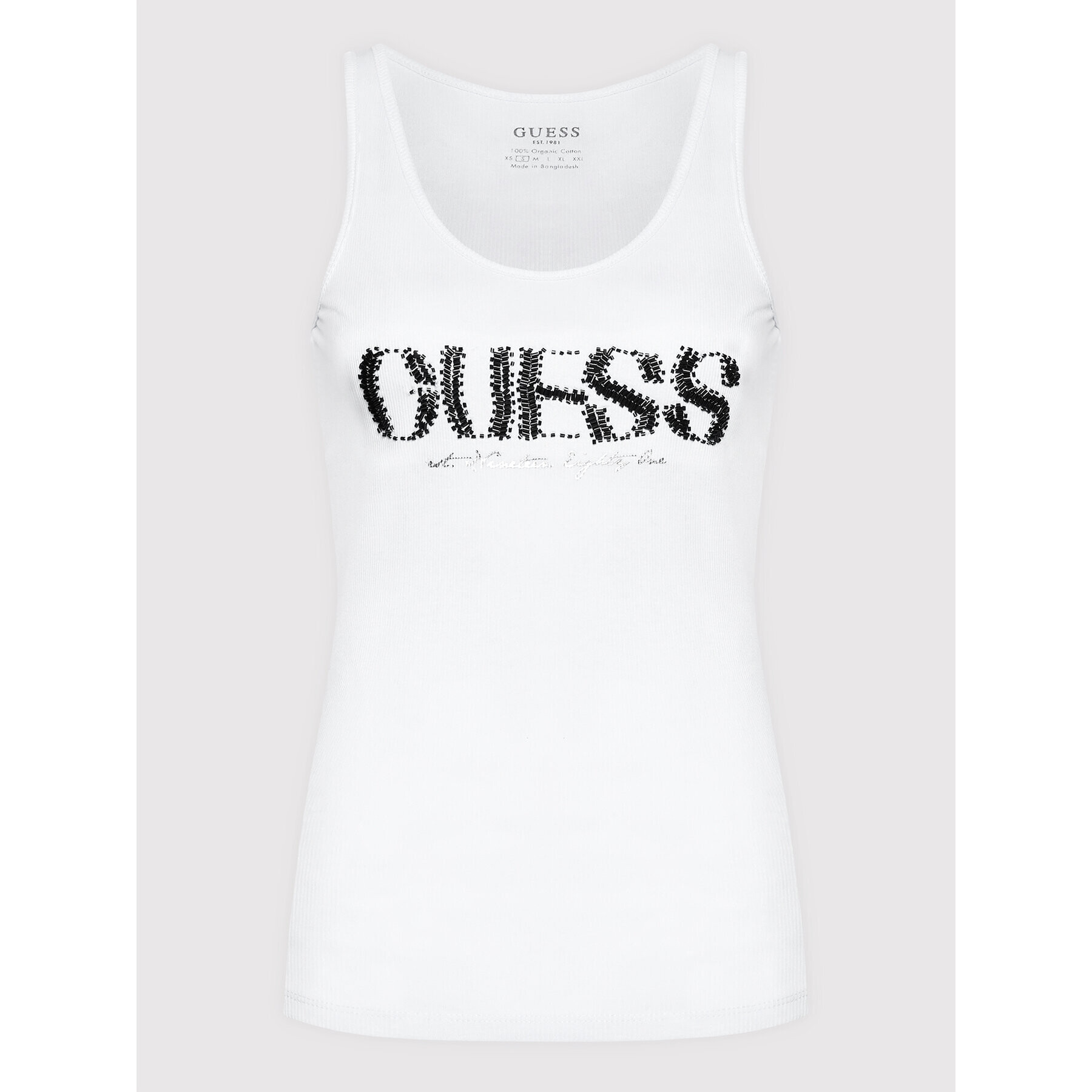 Guess Top Atena W2GP09 K1811 Alb Slim Fit - Pled.ro