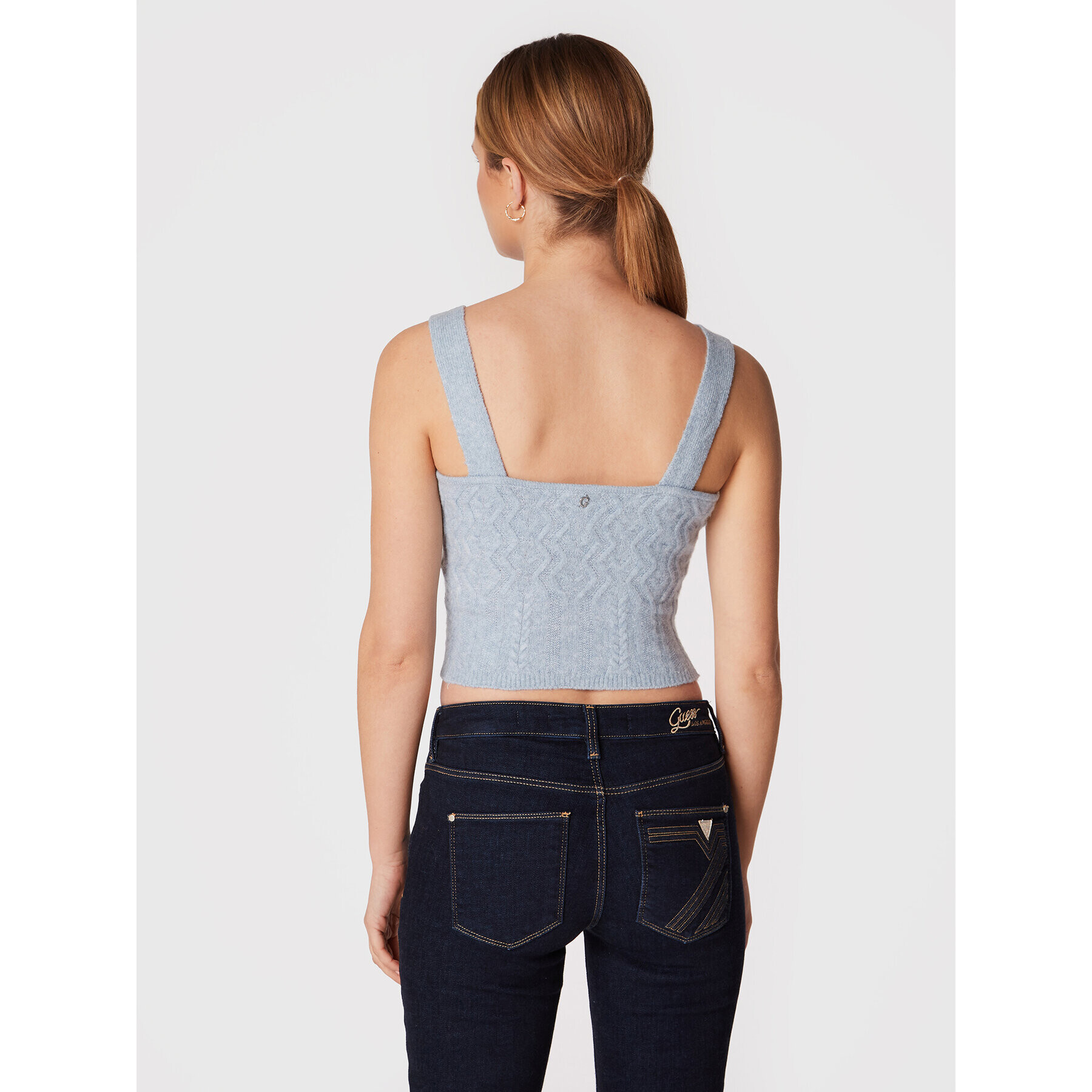 Guess Top Blaire W2BR59 Z2QA0 Albastru Slim Fit - Pled.ro