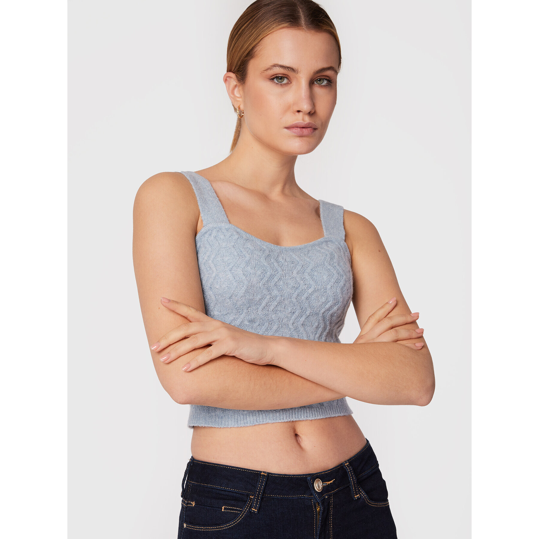 Guess Top Blaire W2BR59 Z2QA0 Albastru Slim Fit - Pled.ro