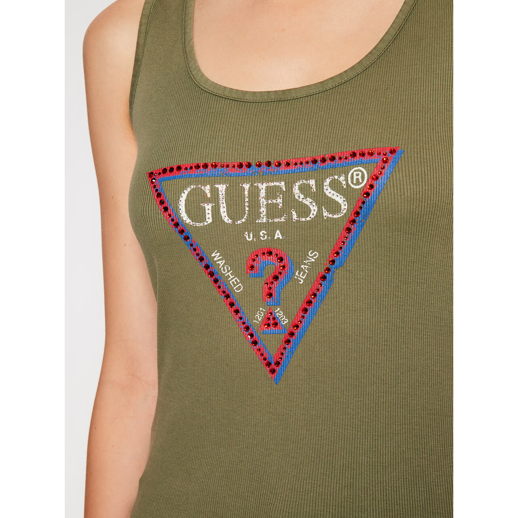 Guess Top Olympia W1YP49 K1811 Verde Slim Fit - Pled.ro