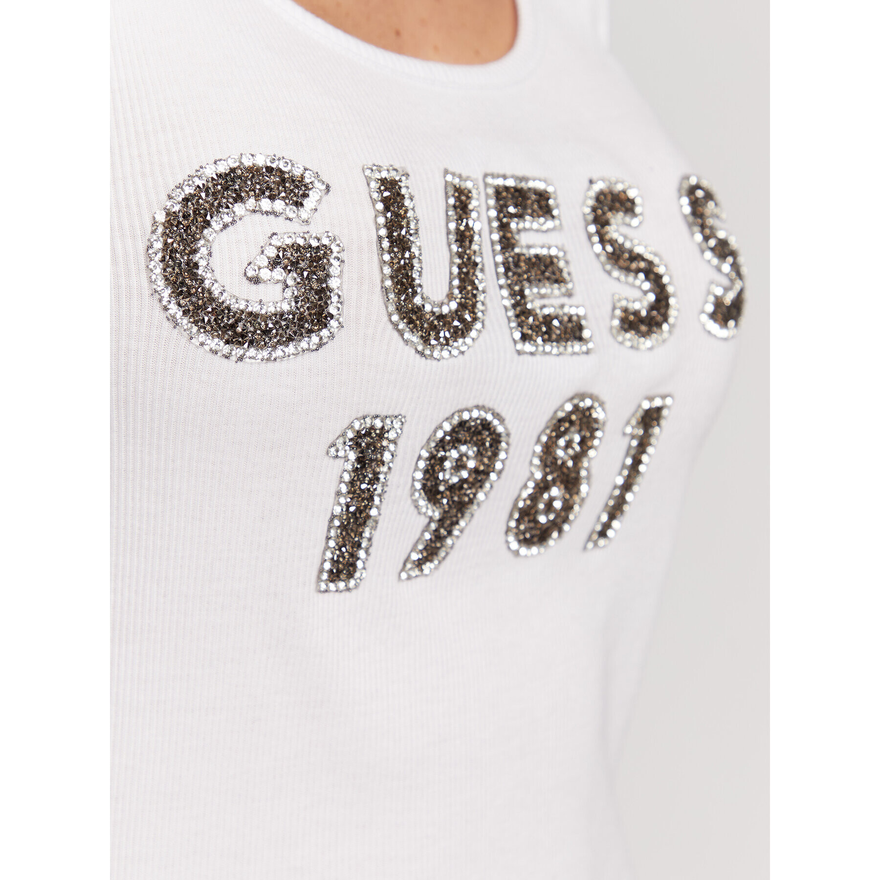 Guess Top Tank Top W3RP07 K1814 Alb Slim Fit - Pled.ro