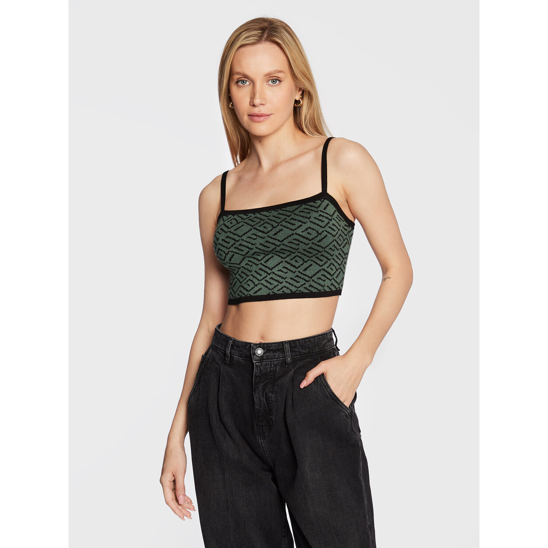 Guess Top W2BR23 Z2YK2 Verde Slim Fit - Pled.ro