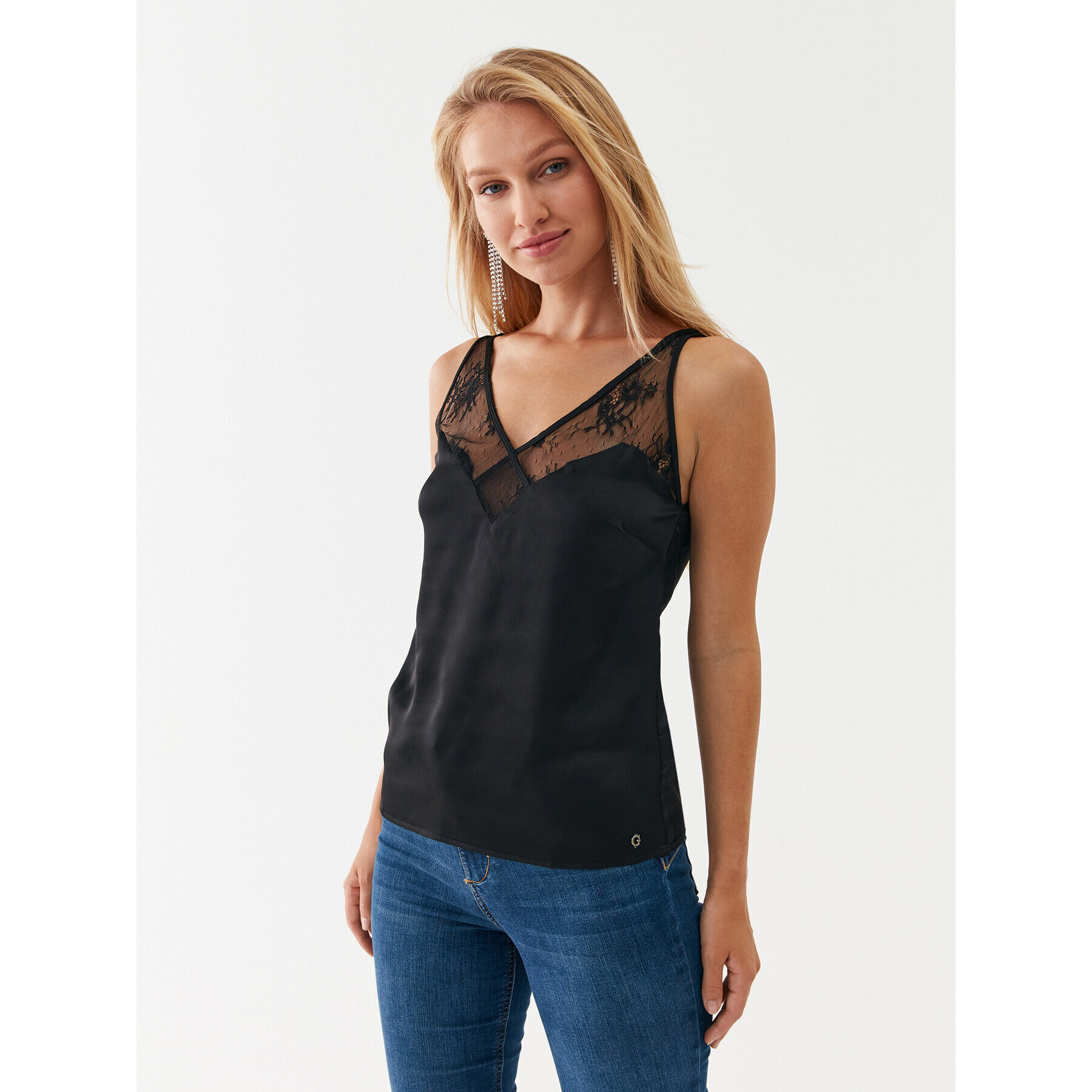 Guess Top W3YH55 WD8G2 Negru Regular Fit - Pled.ro