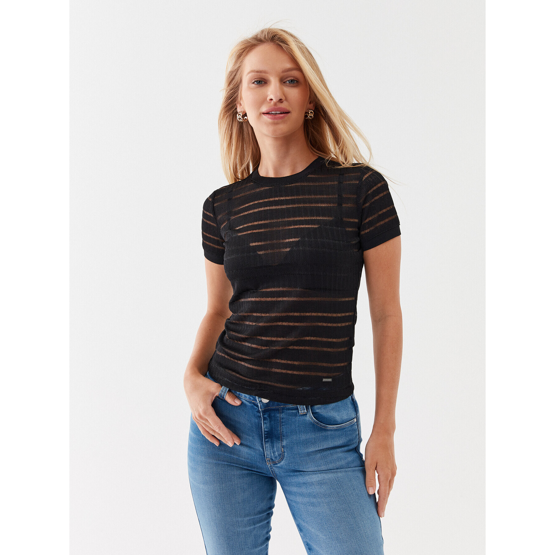 Guess Top W3YP27 KBUA0 Negru Regular Fit - Pled.ro