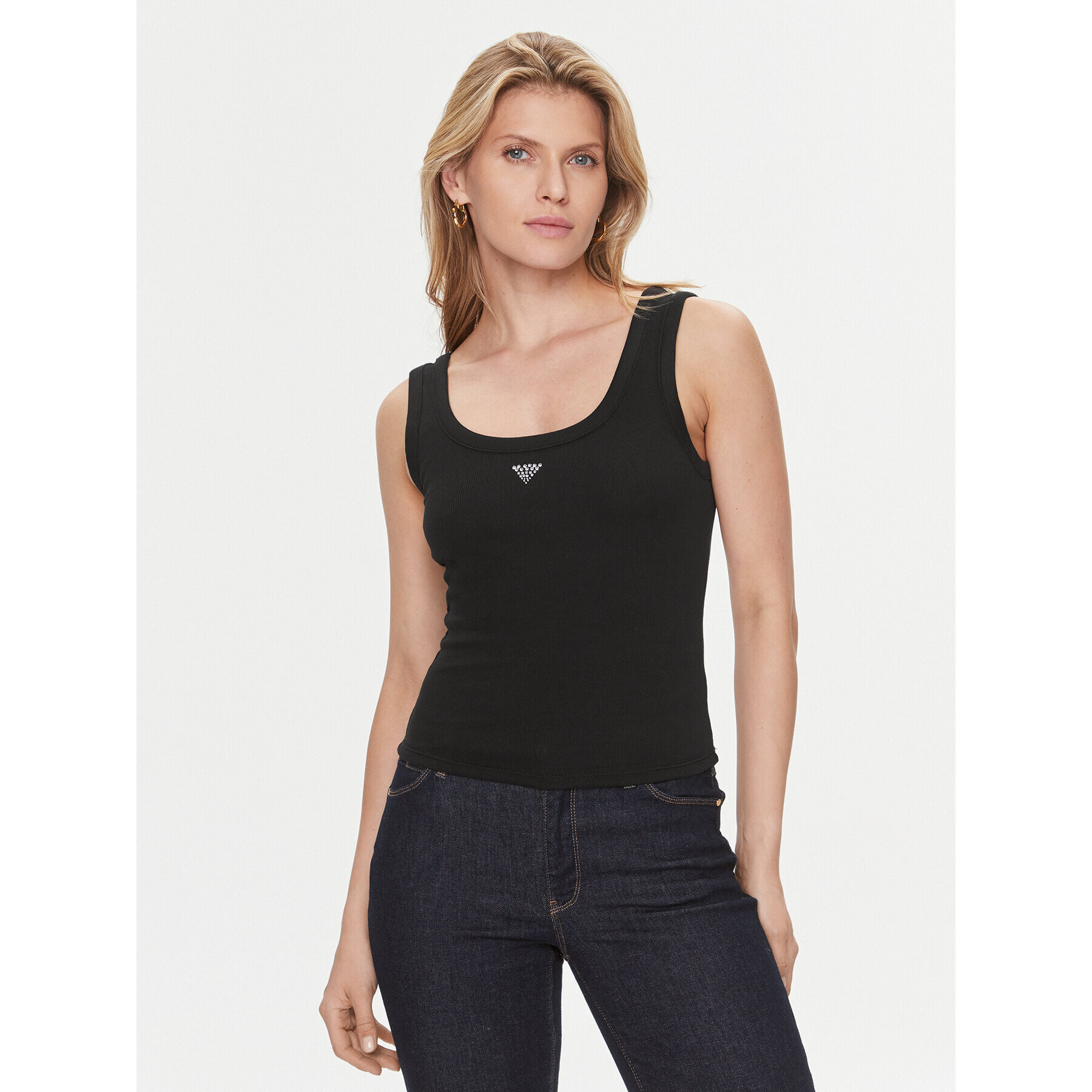 Guess Top W3YP68 KA0H1 Negru Regular Fit - Pled.ro