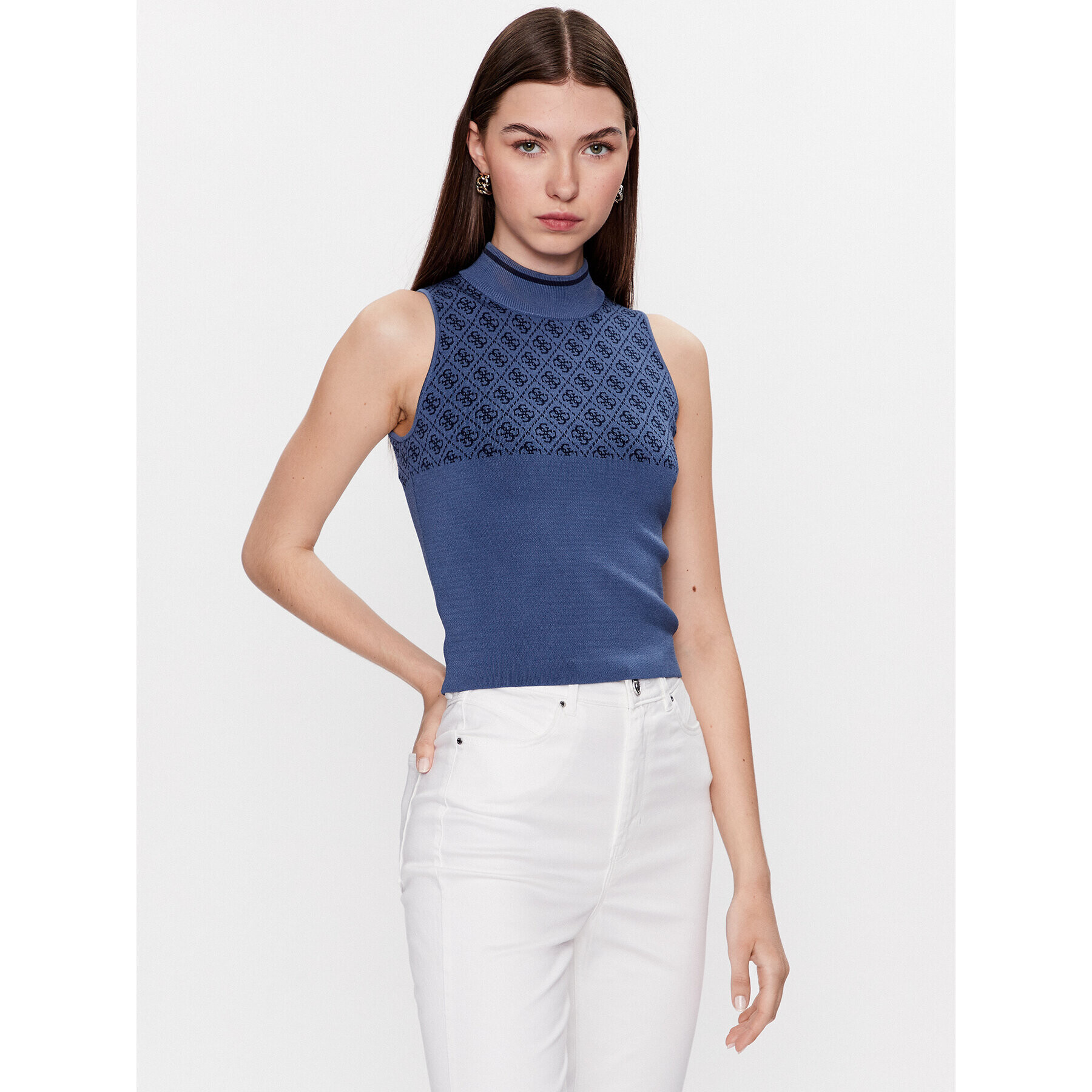 Guess Top W3YR26 Z37K0 Bleumarin Slim Fit - Pled.ro