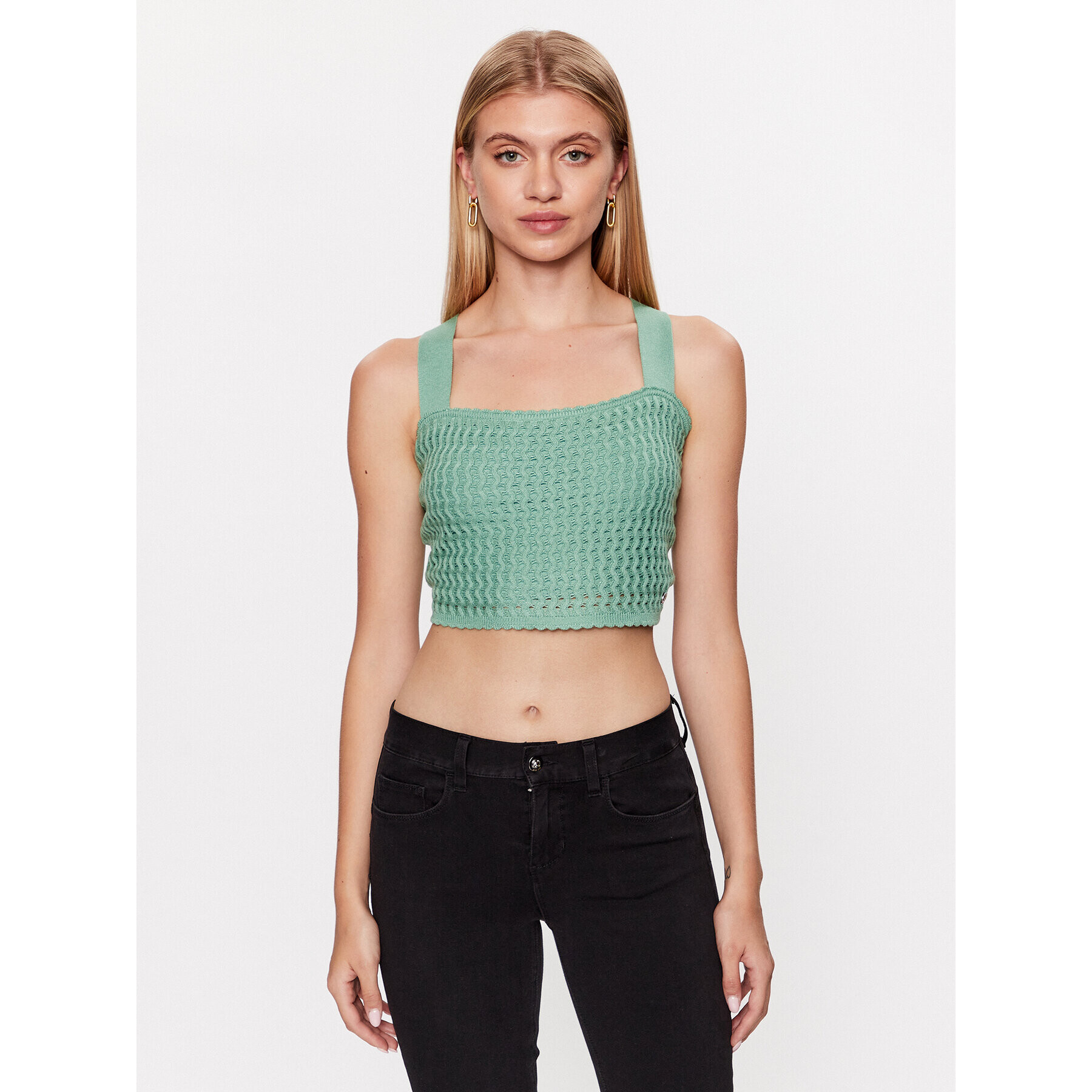 Guess Top Yasmina W3GR09 Z2WK0 Verde Regular Fit - Pled.ro