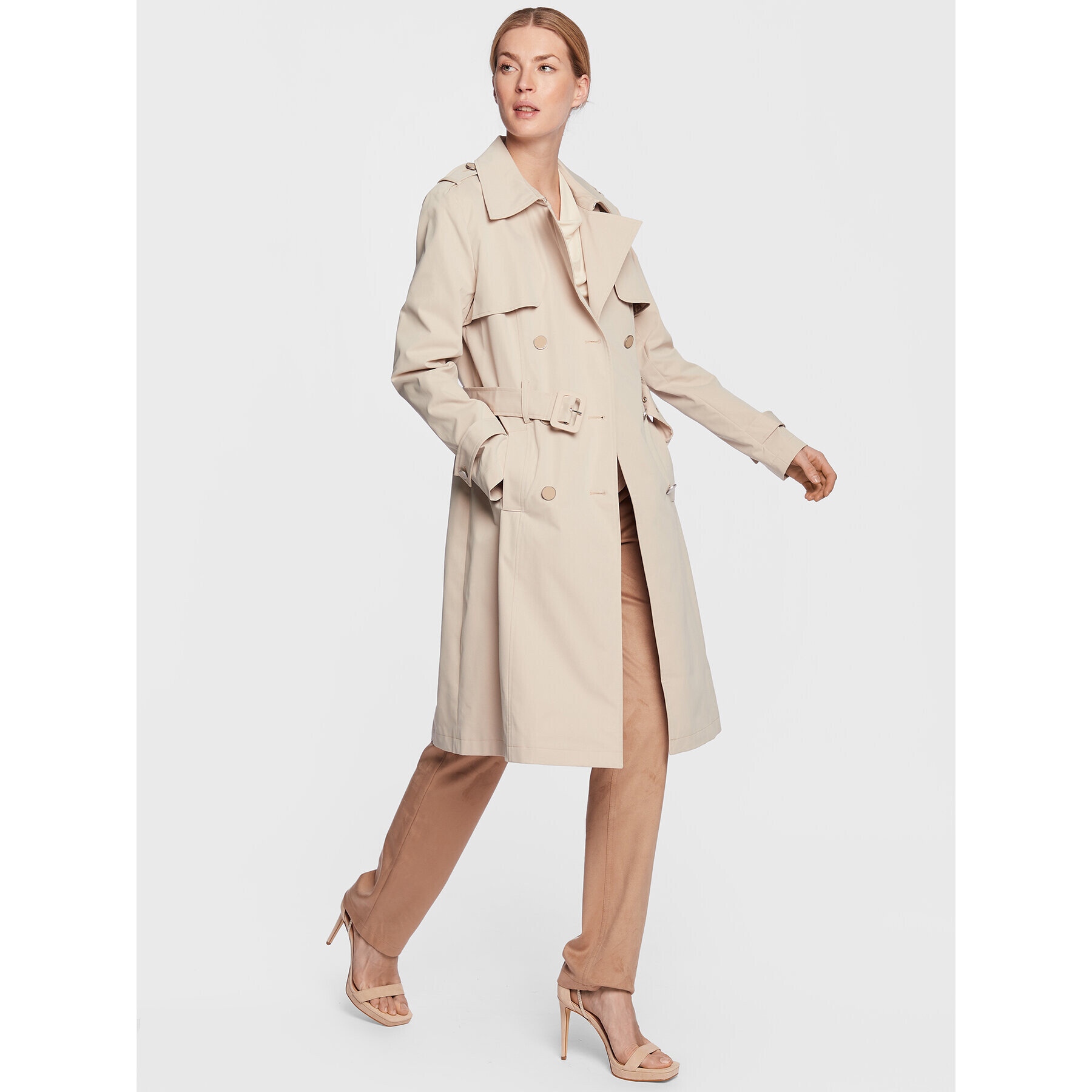 Guess Trench Felicia W3RL20 WF5Z2 Bej Regular Fit - Pled.ro