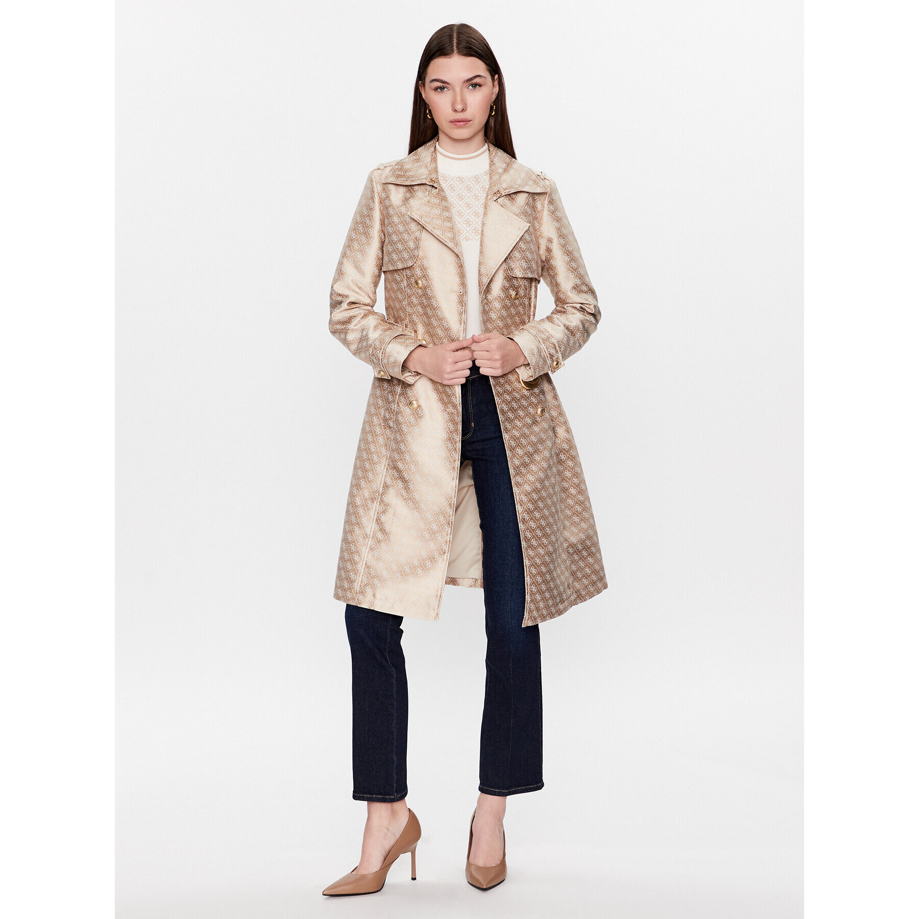 Guess Trench W3YL03 WFIR2 Bej Regular Fit - Pled.ro