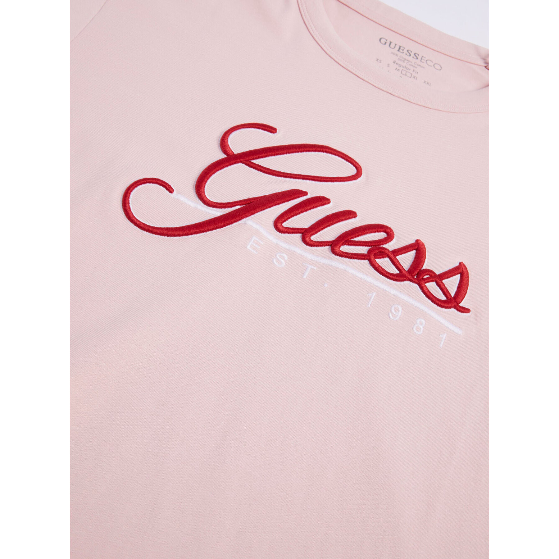 Guess Tricou 3D Embro M3GI25 K8FQ4 Roz Regular Fit - Pled.ro