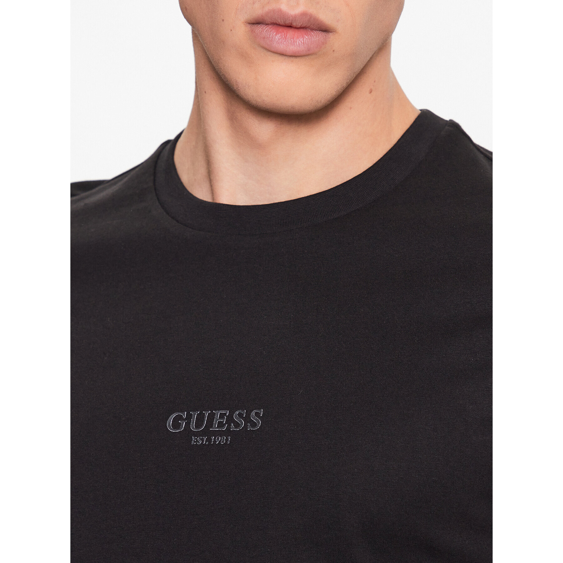 Guess Tricou Aidy M2YI72 I3Z14 Negru Slim Fit - Pled.ro