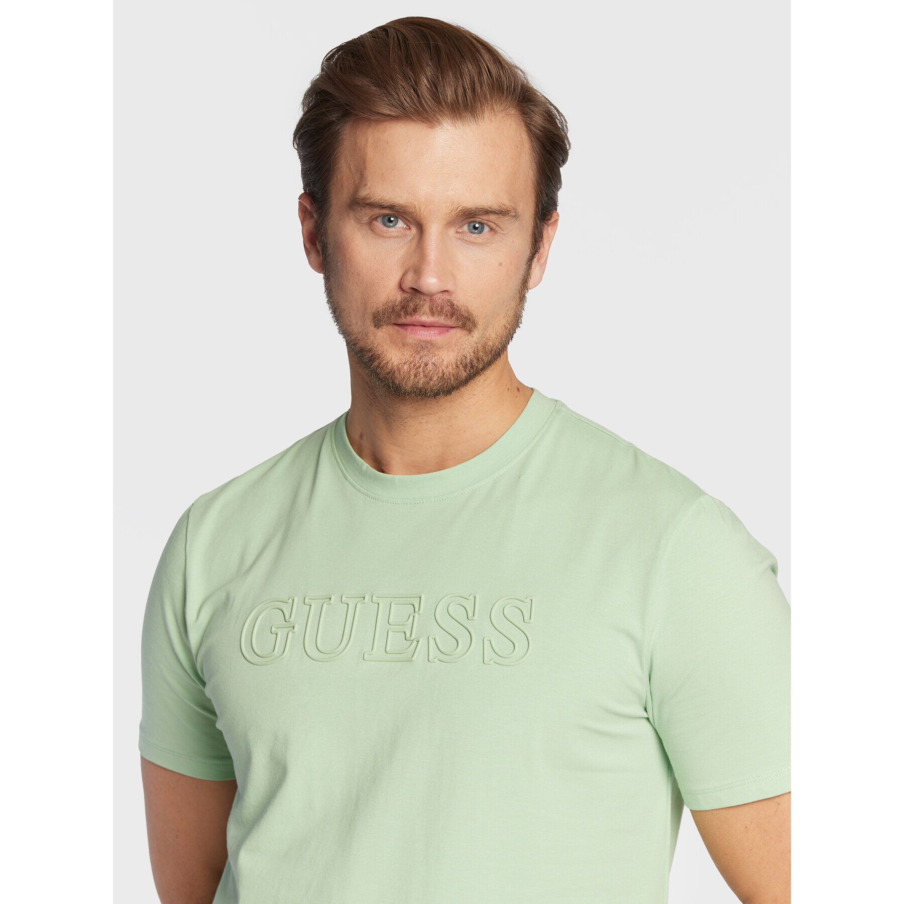 Guess Tricou Alphy Z2YI11 J1311 Verde Regular Fit - Pled.ro