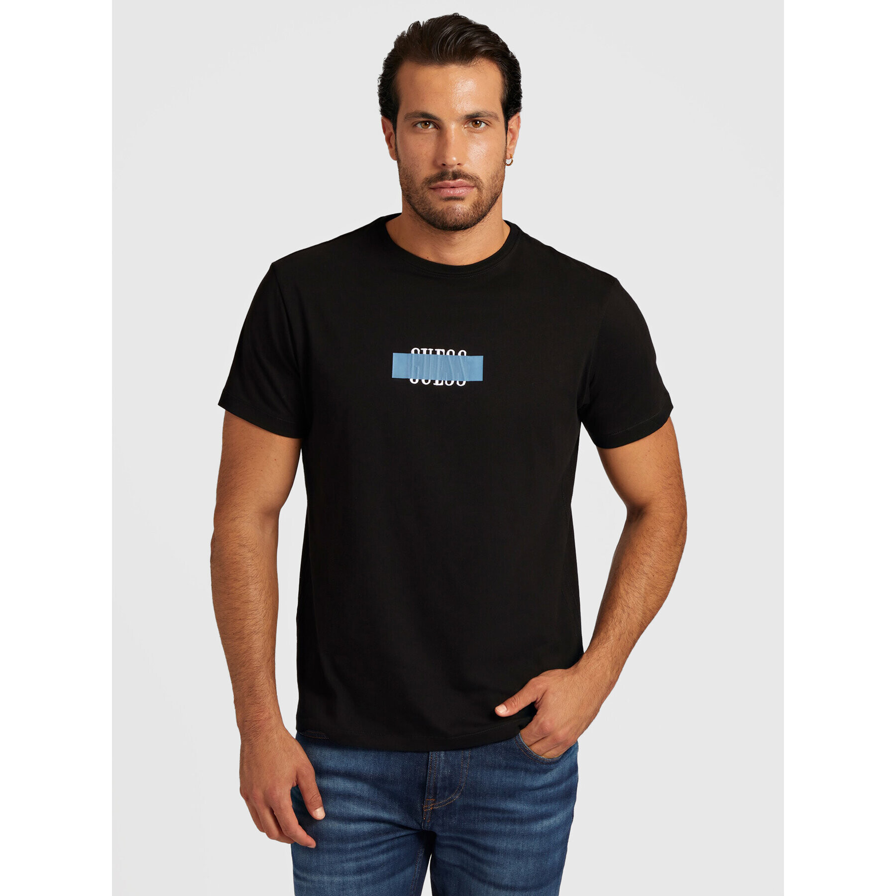 Guess Tricou Ardis M2BI56 I3Z14 Negru Regular Fit - Pled.ro