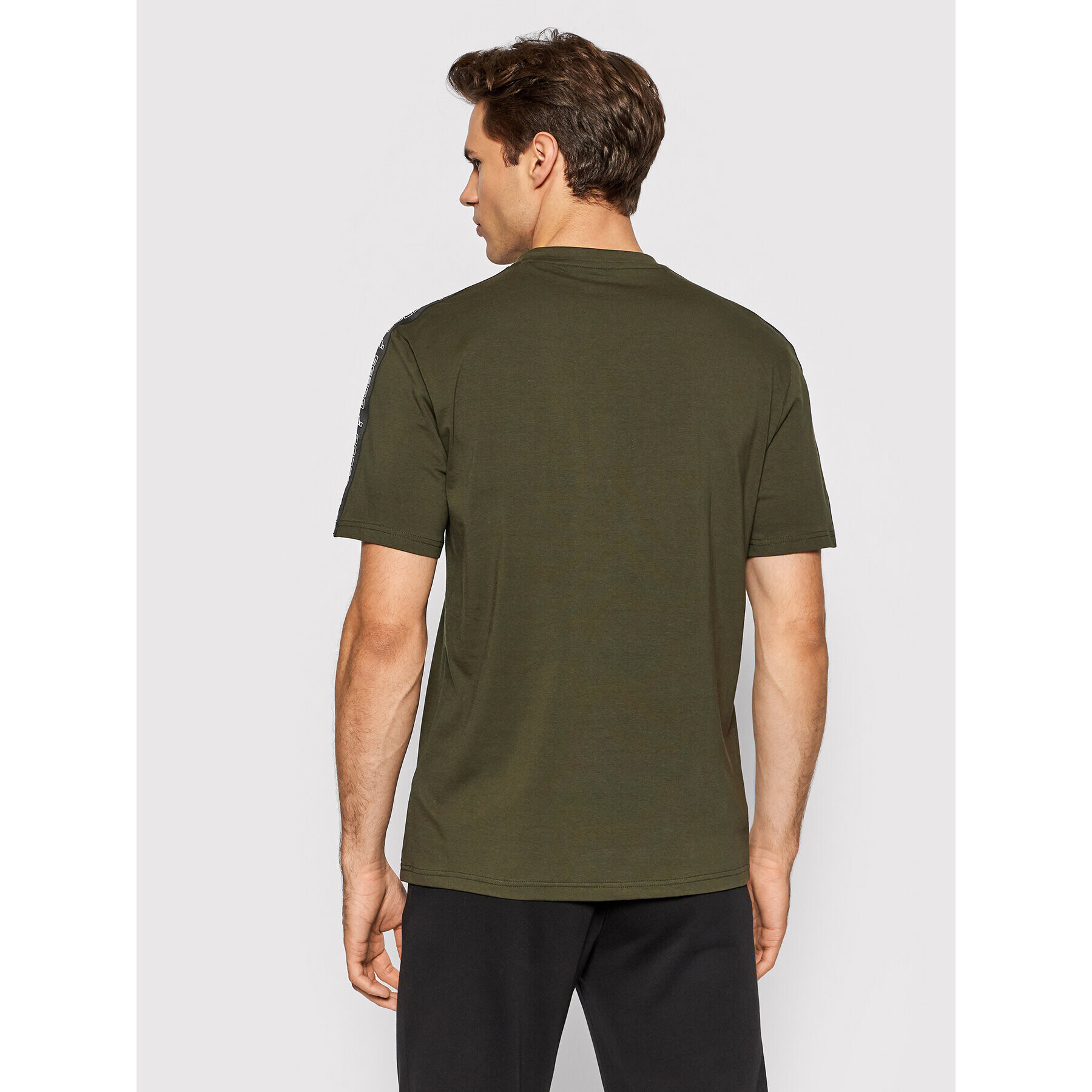 Guess Tricou Bandes U1BA32 J1311 Verde Regular Fit - Pled.ro