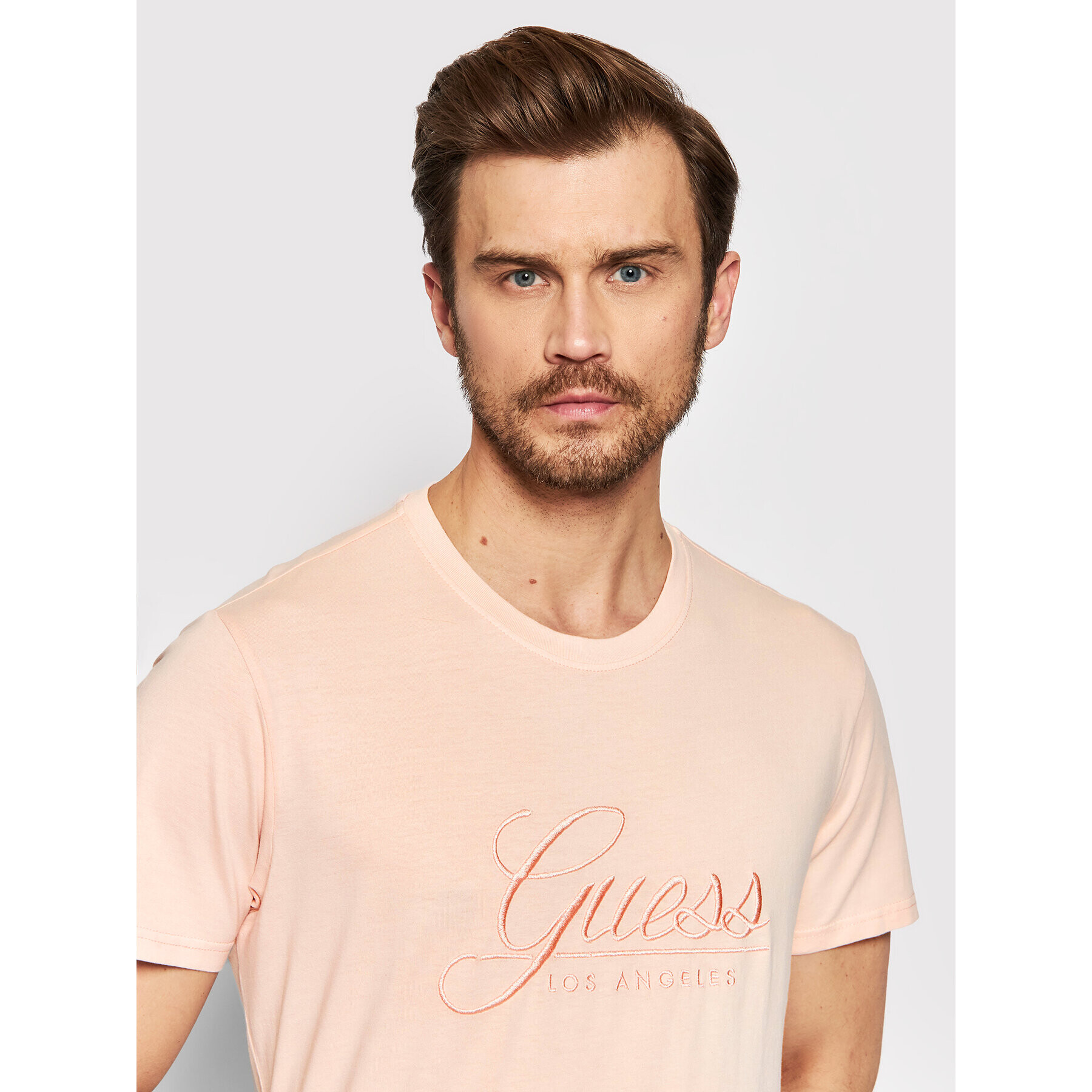 Guess Tricou Barry M2GI60 I3Z00 Roz Regular Fit - Pled.ro