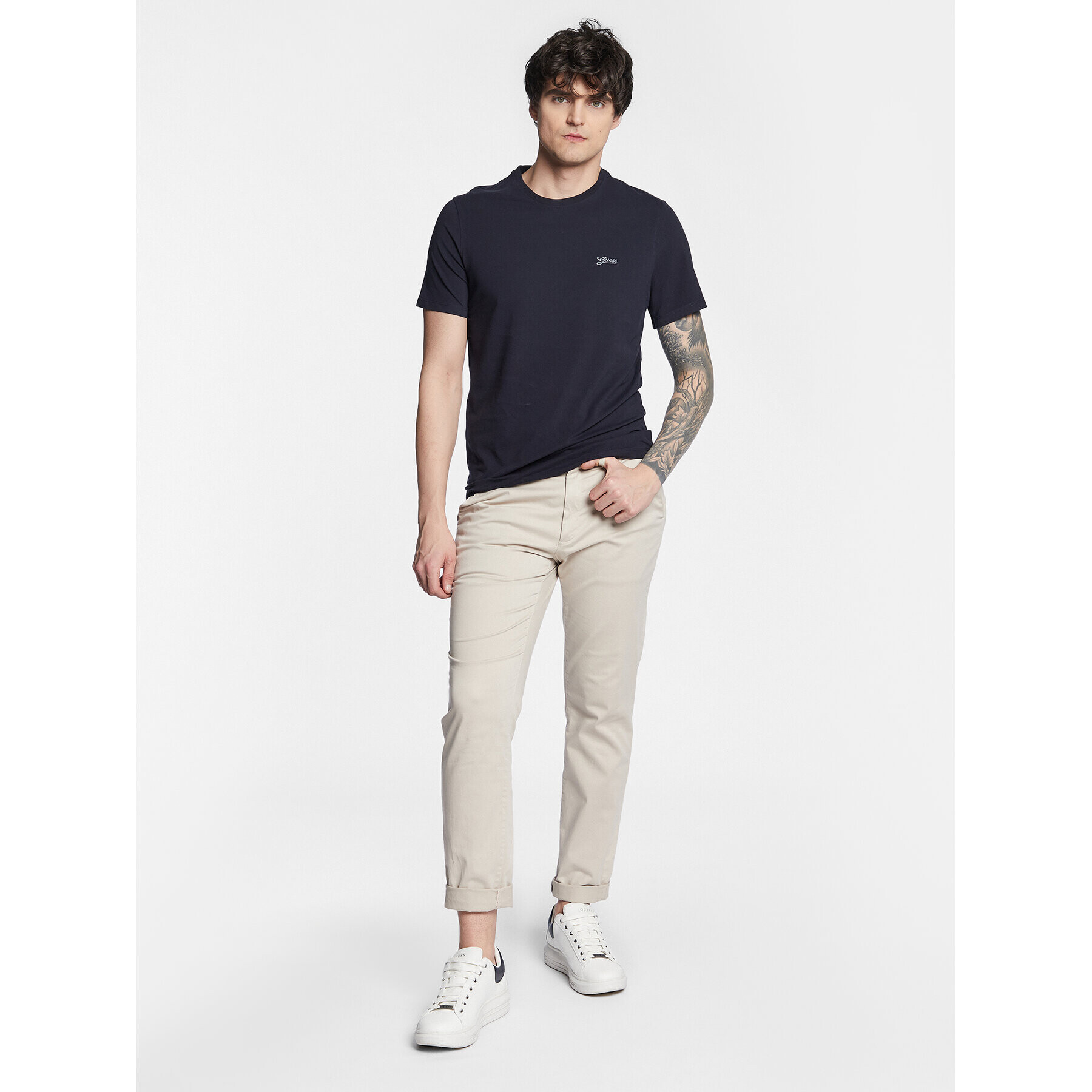 Guess Tricou Basic M3GI70 KBMS0 Bleumarin Slim Fit - Pled.ro