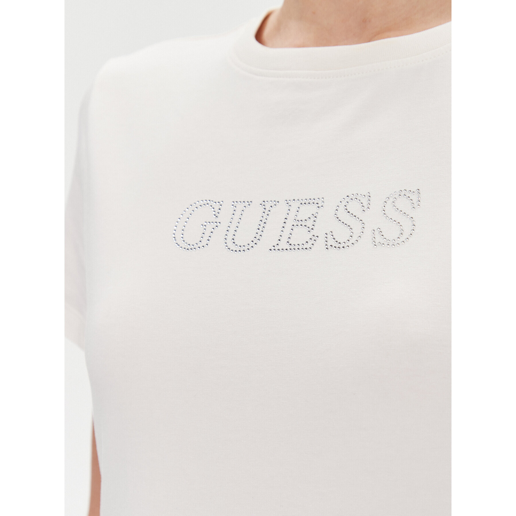 Guess Tricou Briana V3BI11 J1314 Écru Regular Fit - Pled.ro