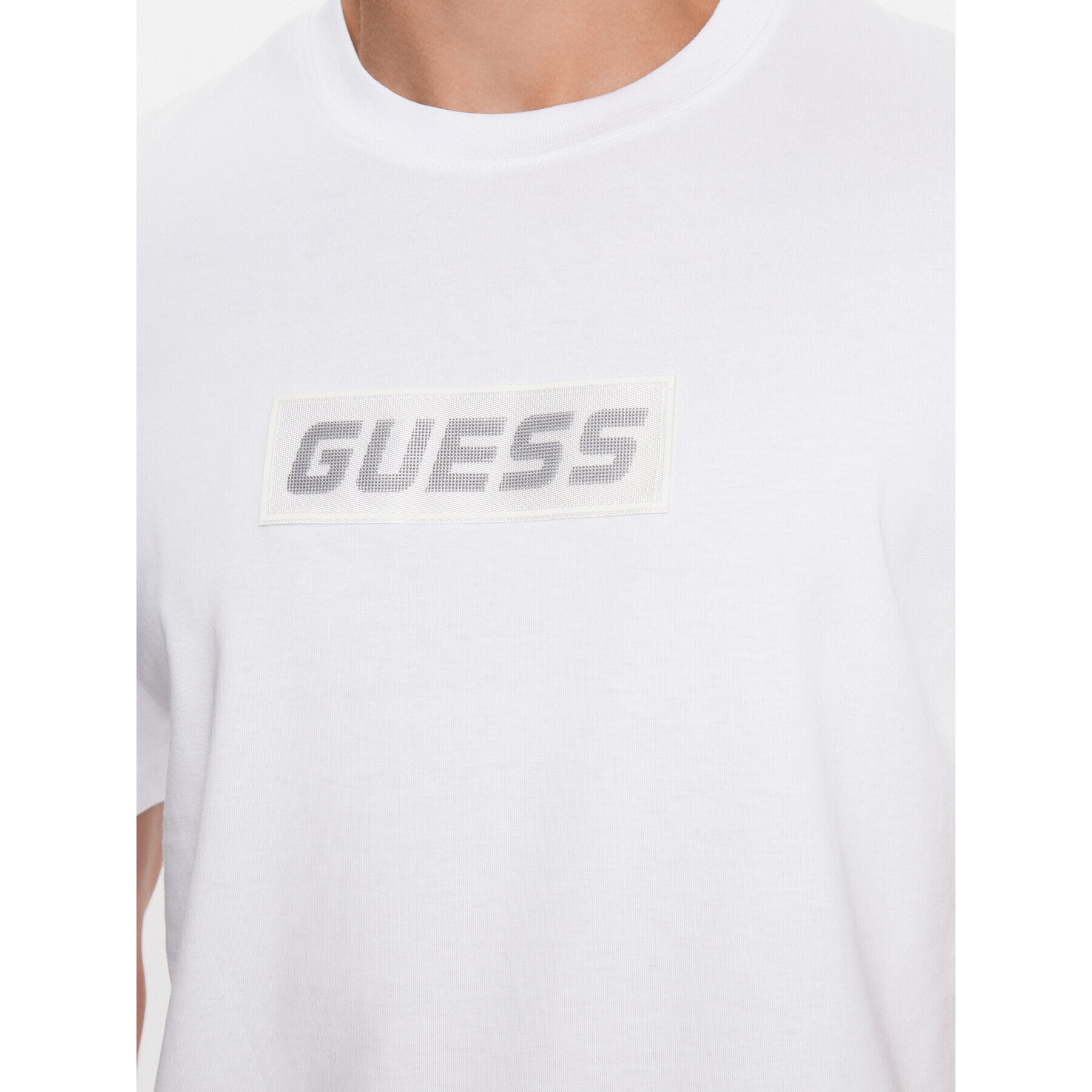 Guess Tricou Calvin Z3YI18 I3Z14 Alb Regular Fit - Pled.ro