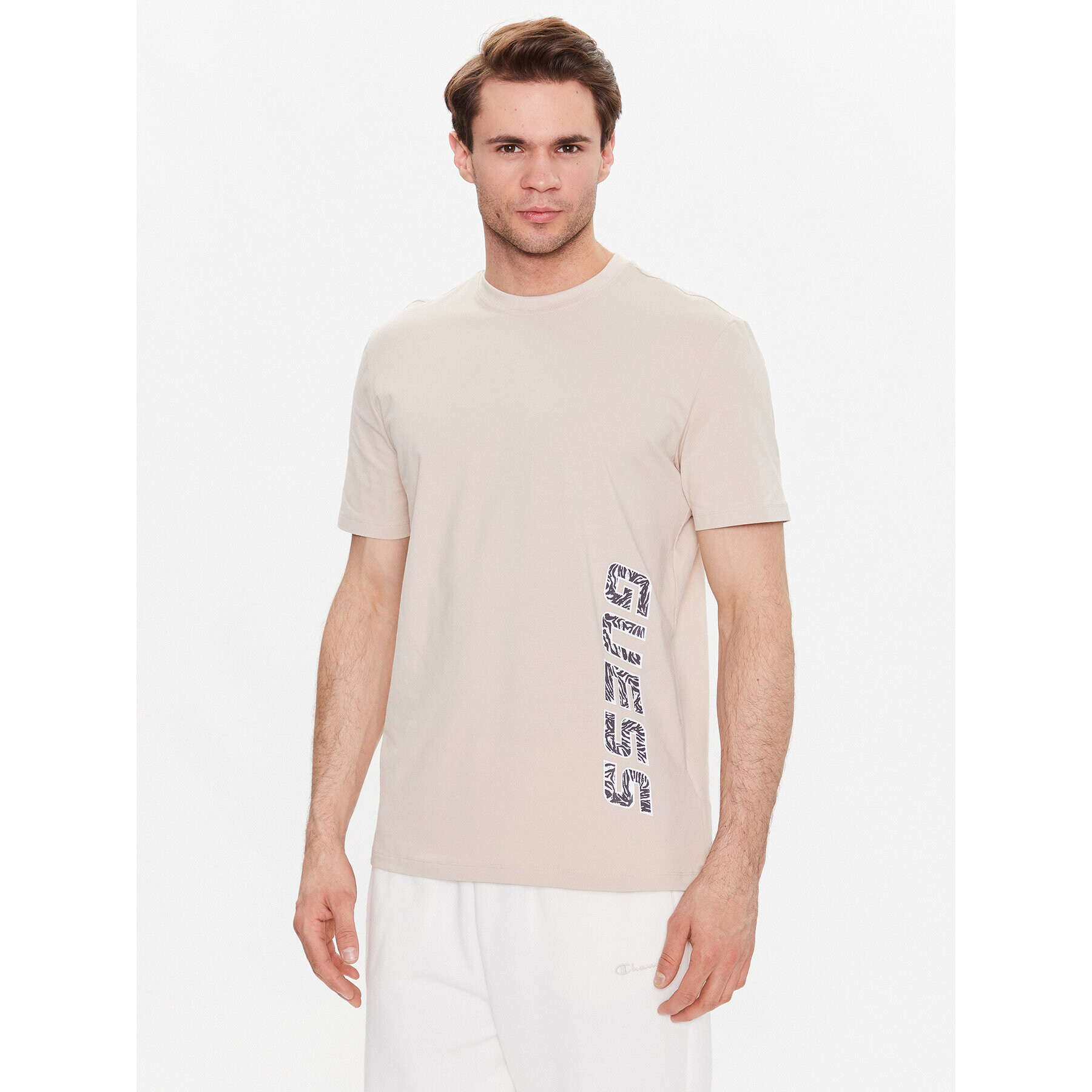 Guess Tricou Chile Z3GI11 J1314 Bej Slim Fit - Pled.ro