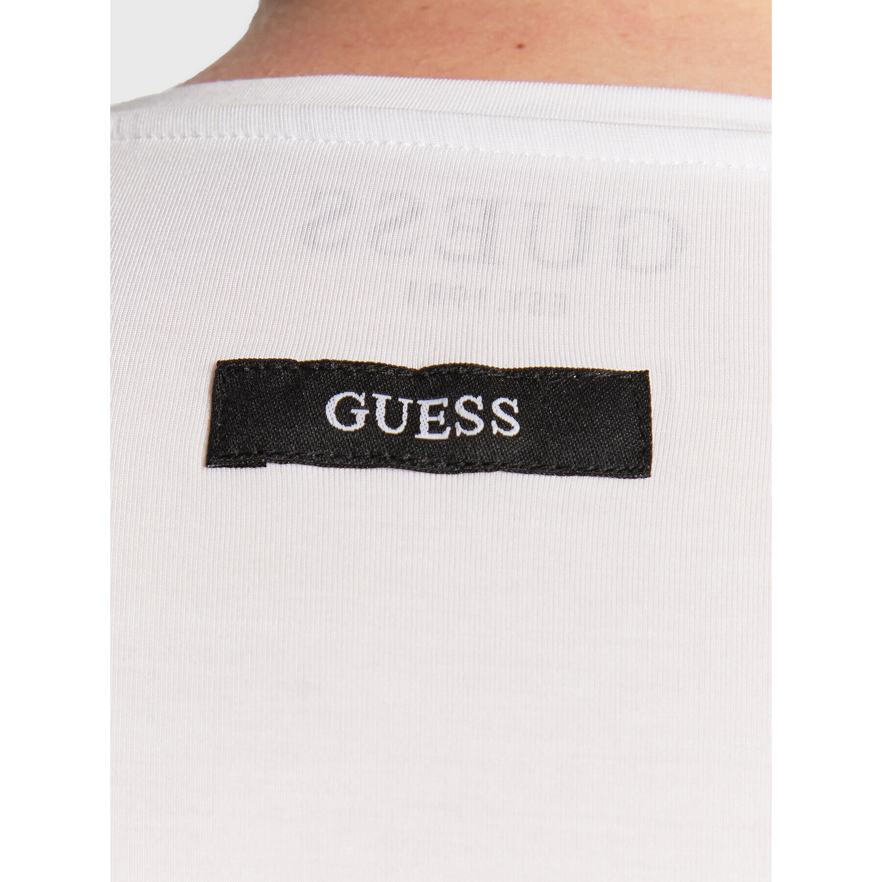 Guess Tricou Colbert U3RM00 KBF90 Alb Regular Fit - Pled.ro