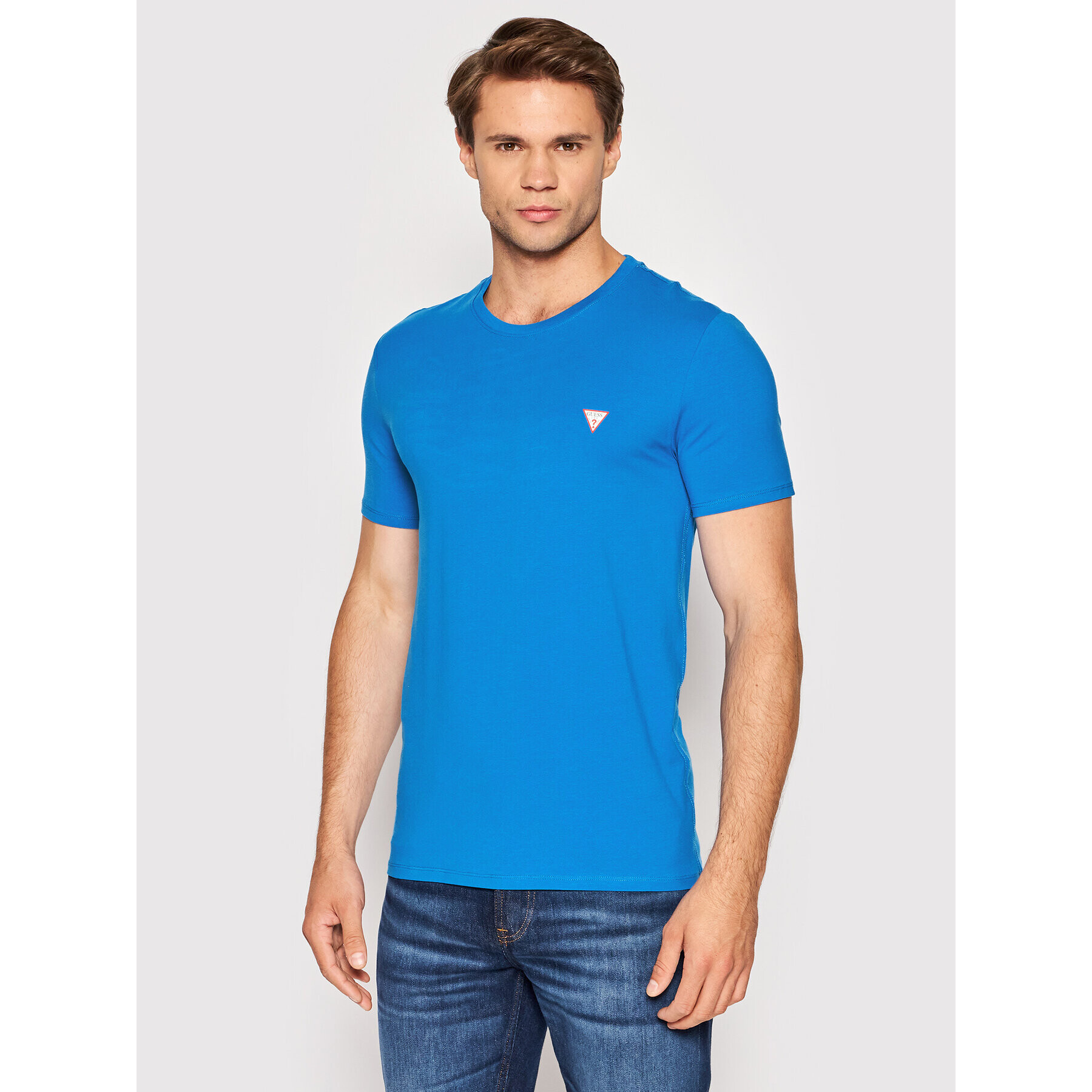 Guess Tricou Core M2YI24 J1311 Albastru Super Slim Fit - Pled.ro