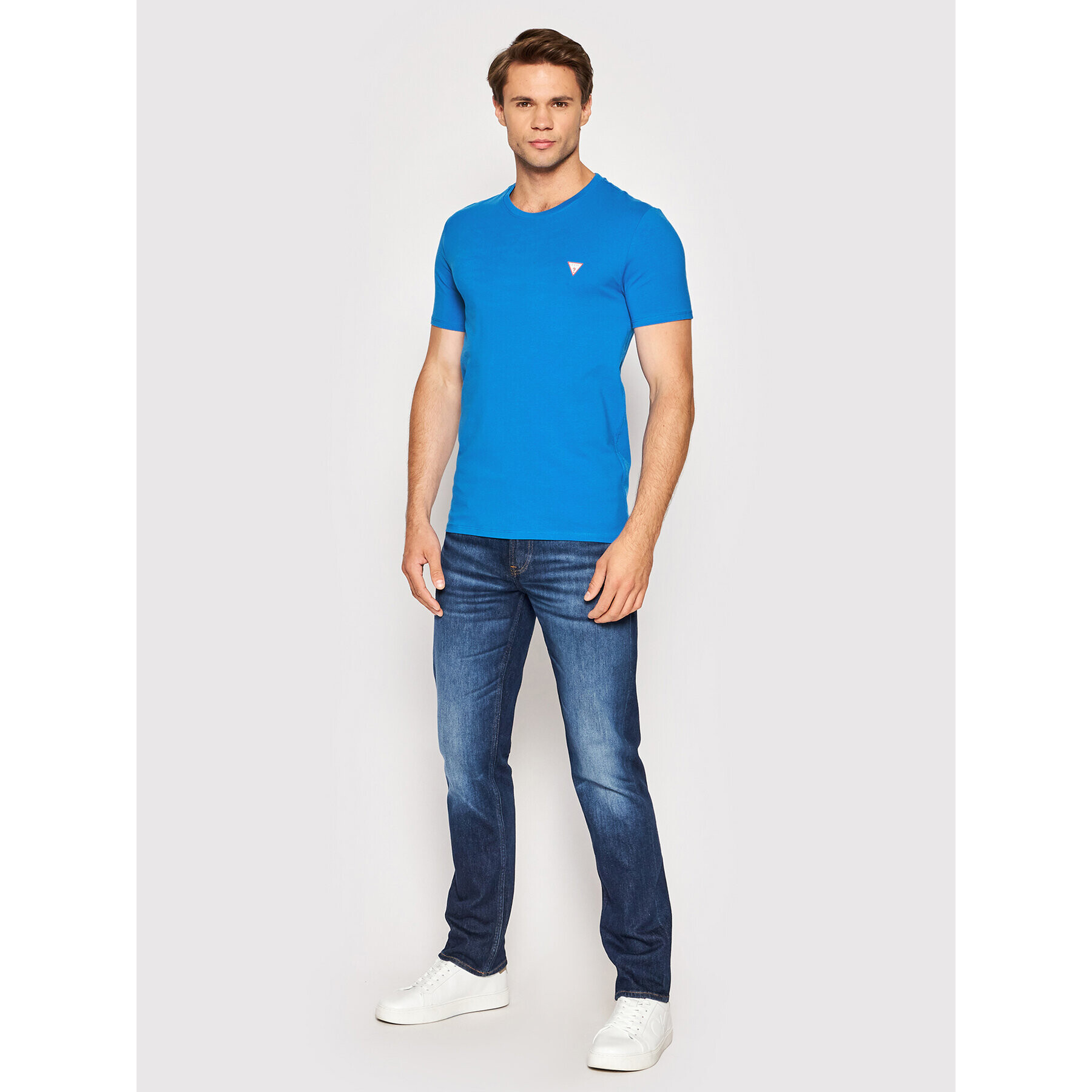 Guess Tricou Core M2YI24 J1311 Albastru Super Slim Fit - Pled.ro