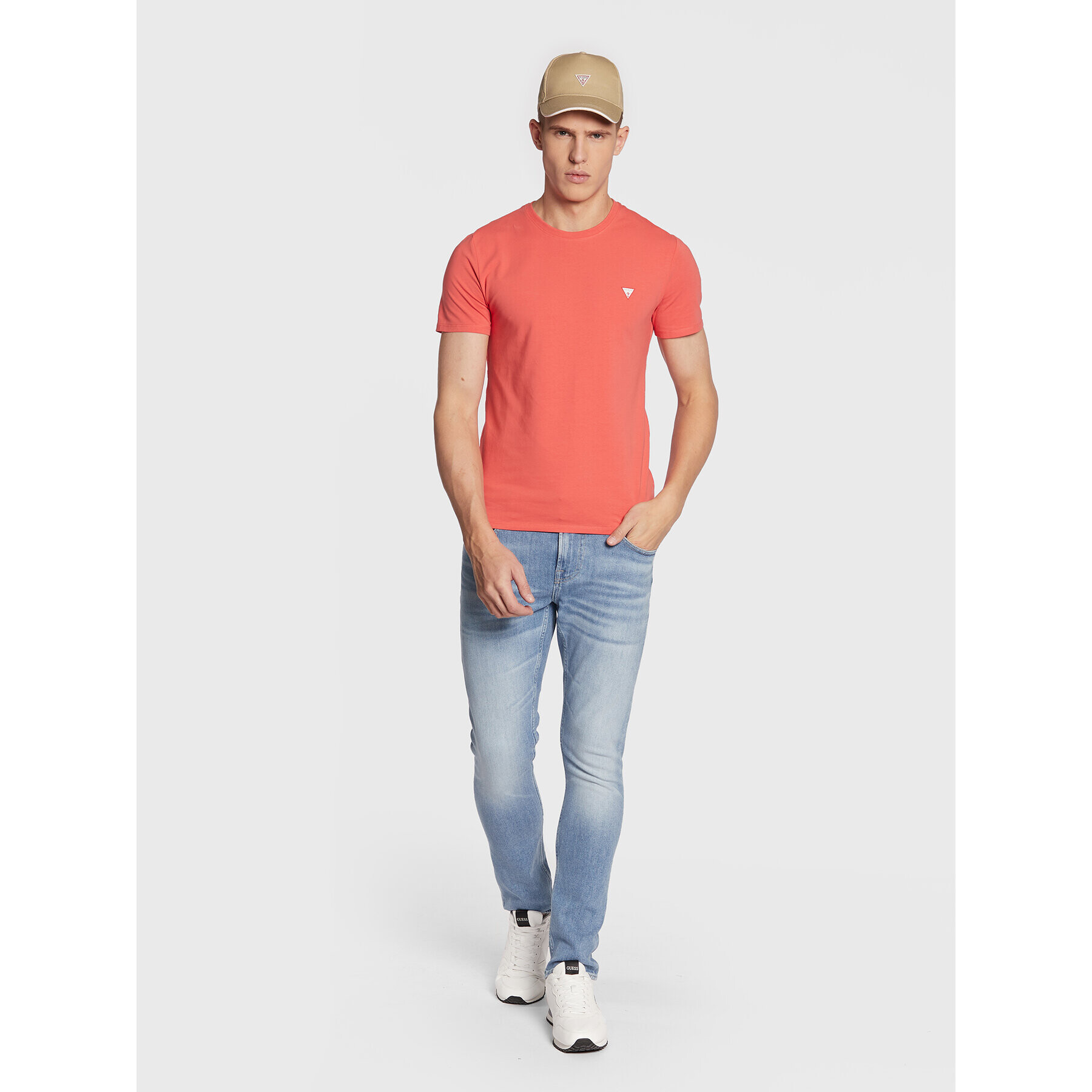 Guess Tricou Core M2YI24 J1311 Portocaliu Super Slim Fit - Pled.ro