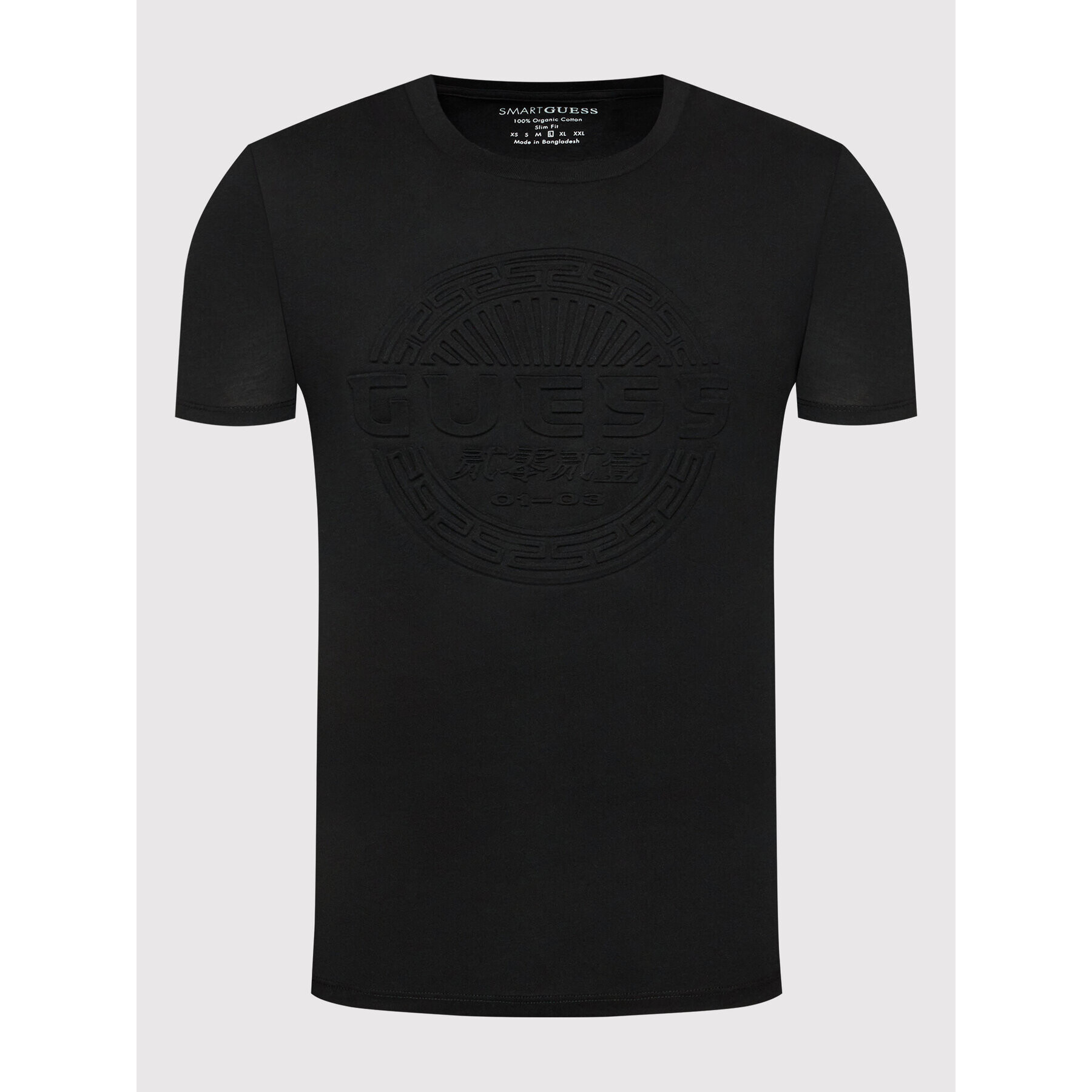 Guess Tricou Crest Logo M1RI25 KAQD1 Negru Slim Fit - Pled.ro